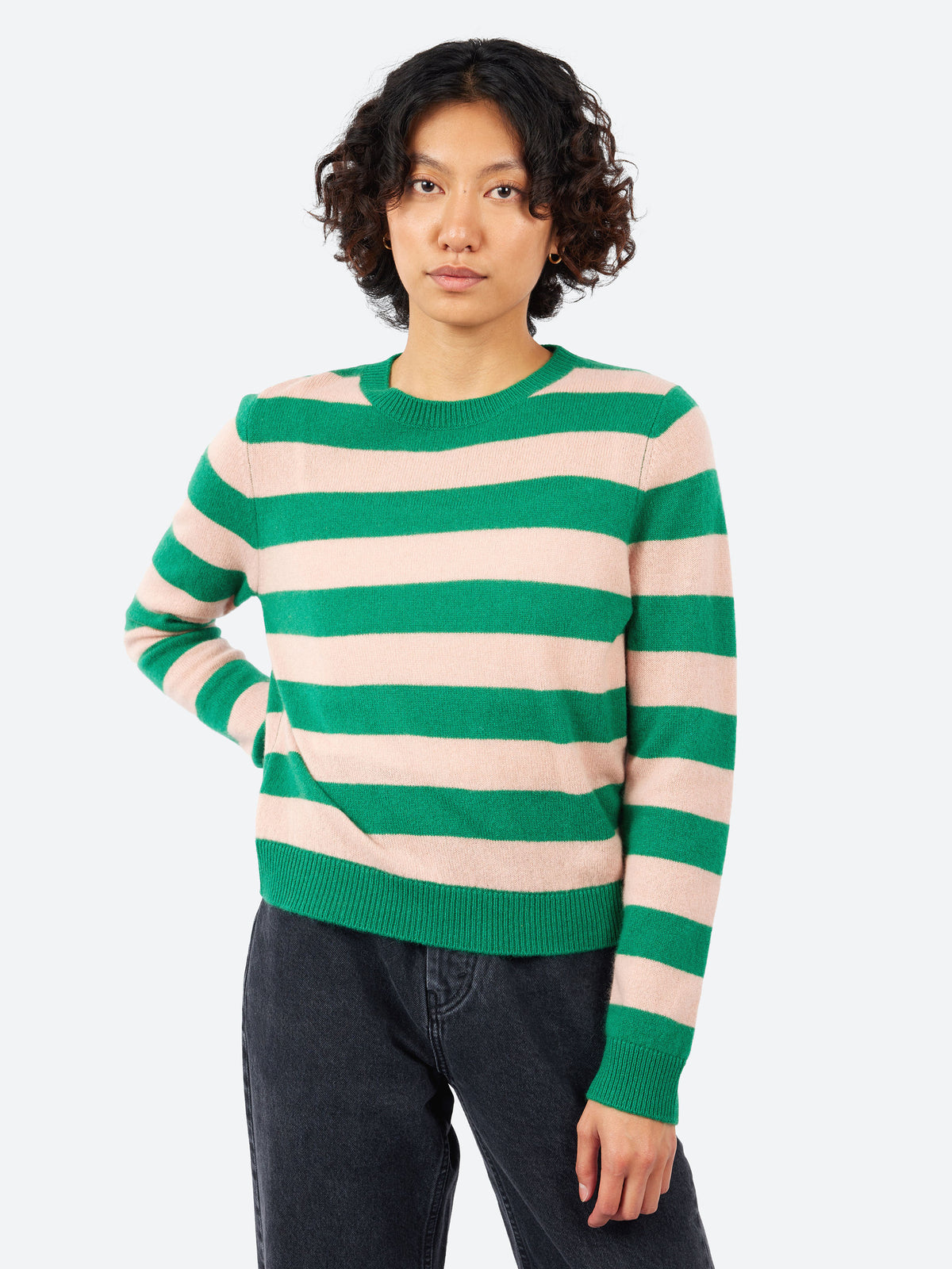 Cashmere Stripe Crew