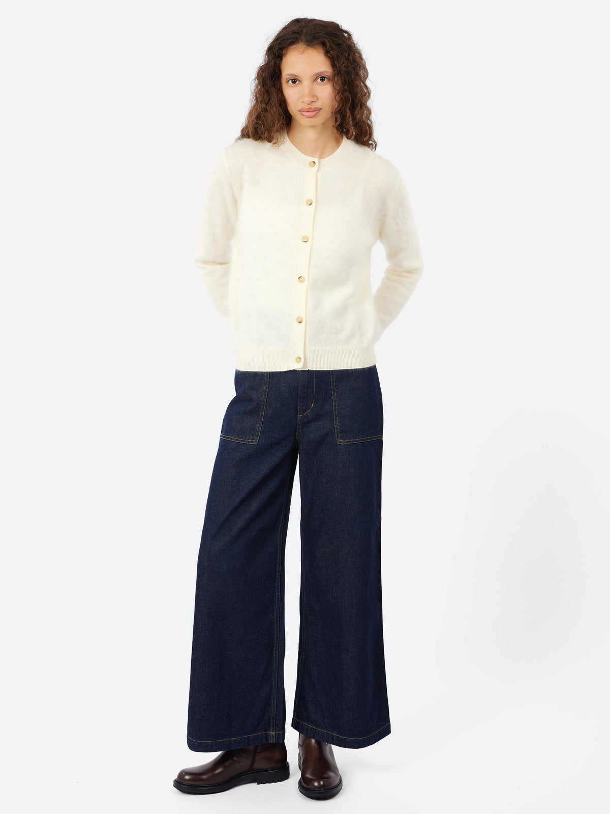Brushed Crew Cardigan