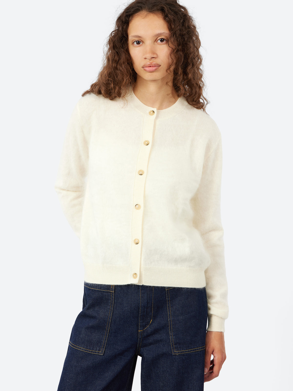 Brushed Crew Cardigan