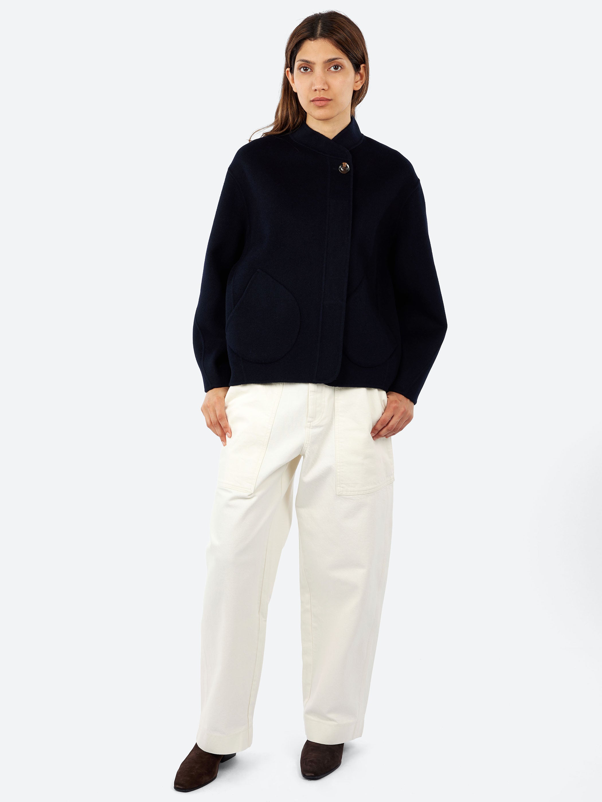 Windsor Short Double-Faced Wool Coat