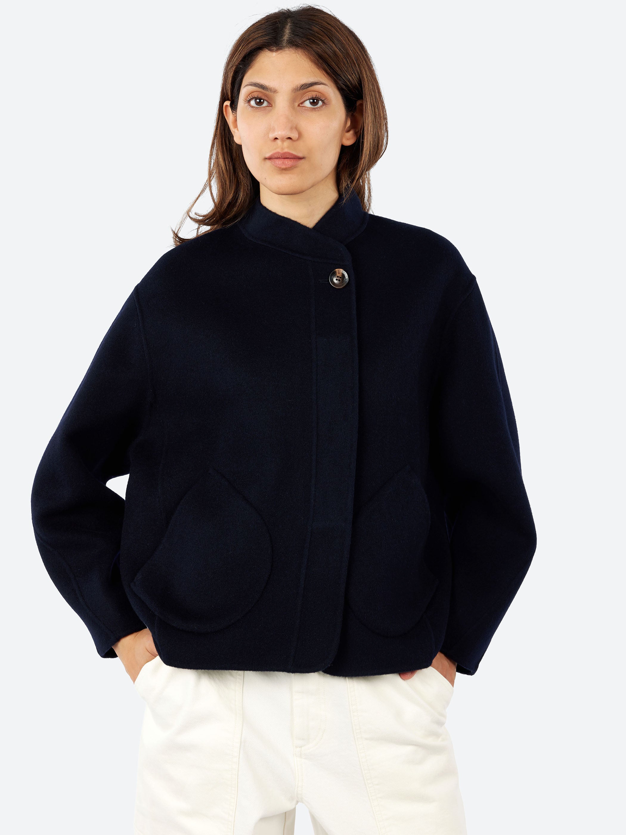 Windsor Short Double-Faced Wool Coat