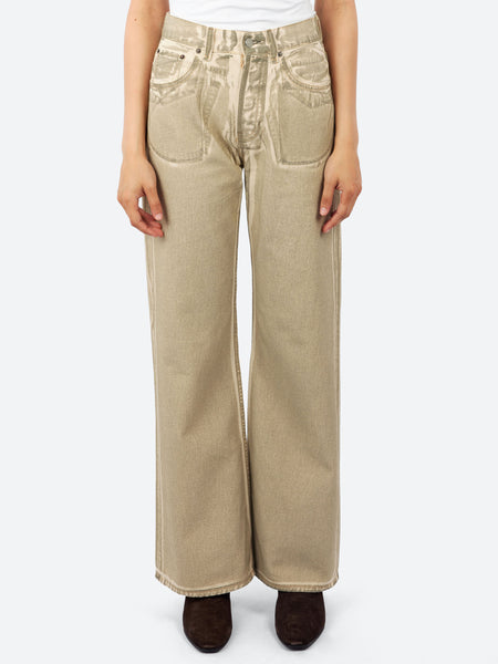 Acne Studios - Pentyone Wide Leg in Beige and Sage Green – gravitypope