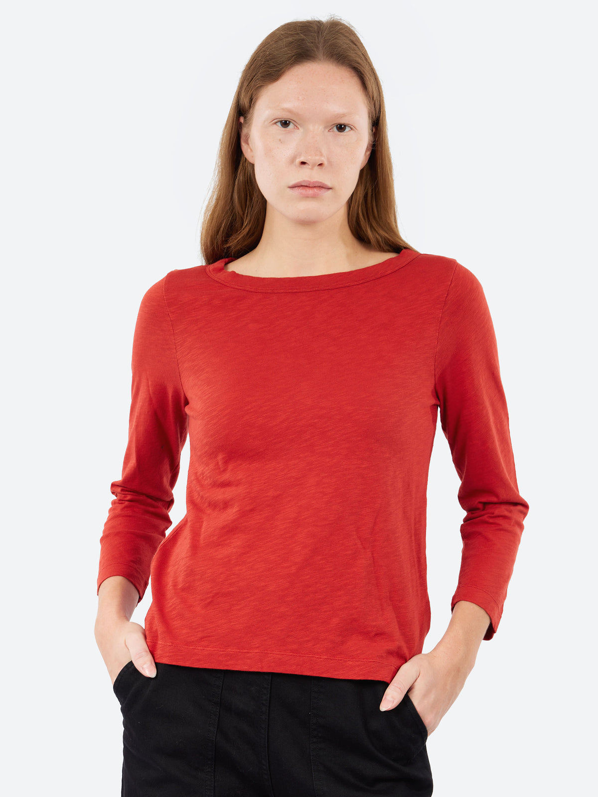 Lia Garment Dyed Boat Neck Tee