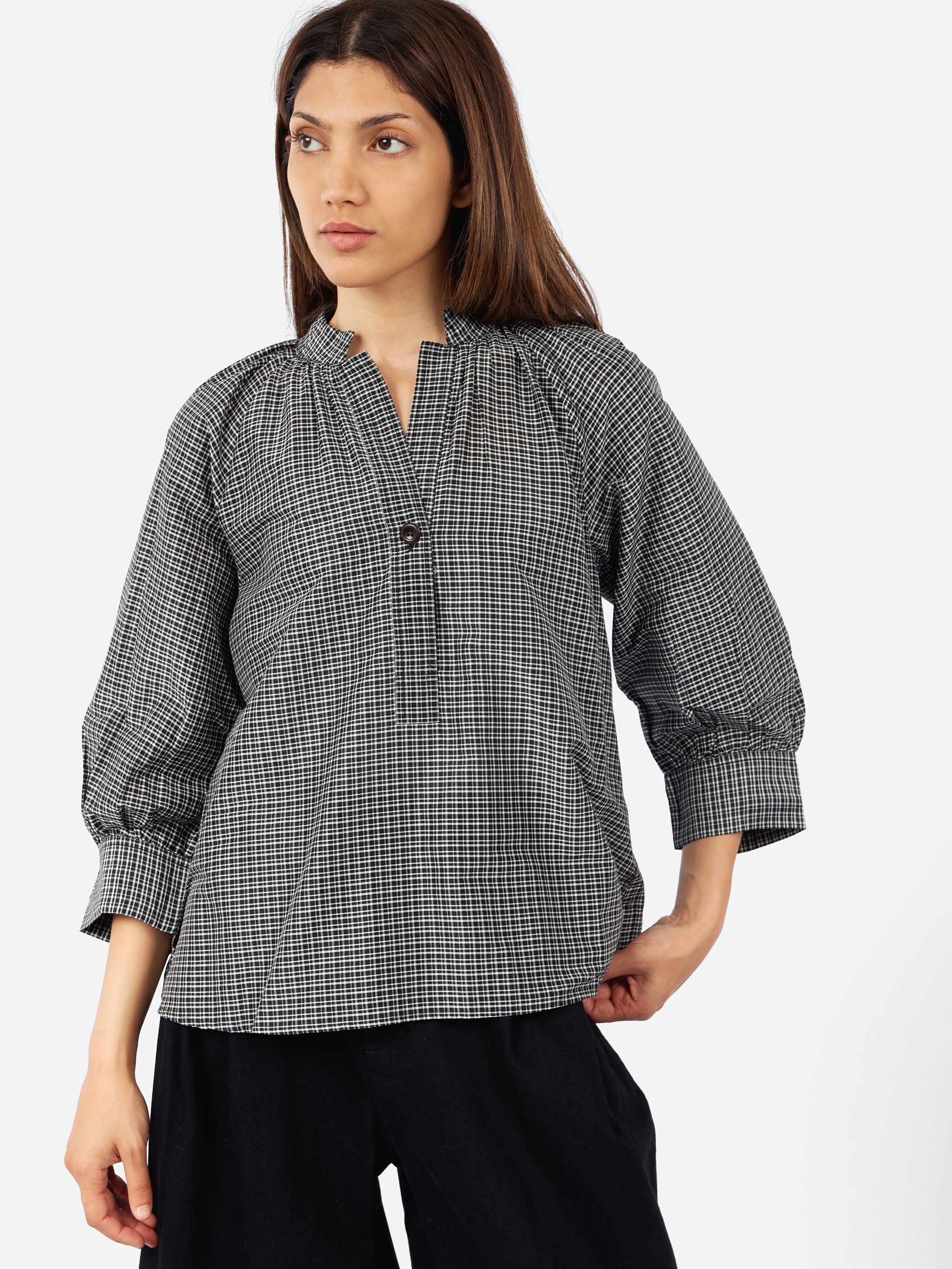 Catrin Cotton Silk Check Shirt