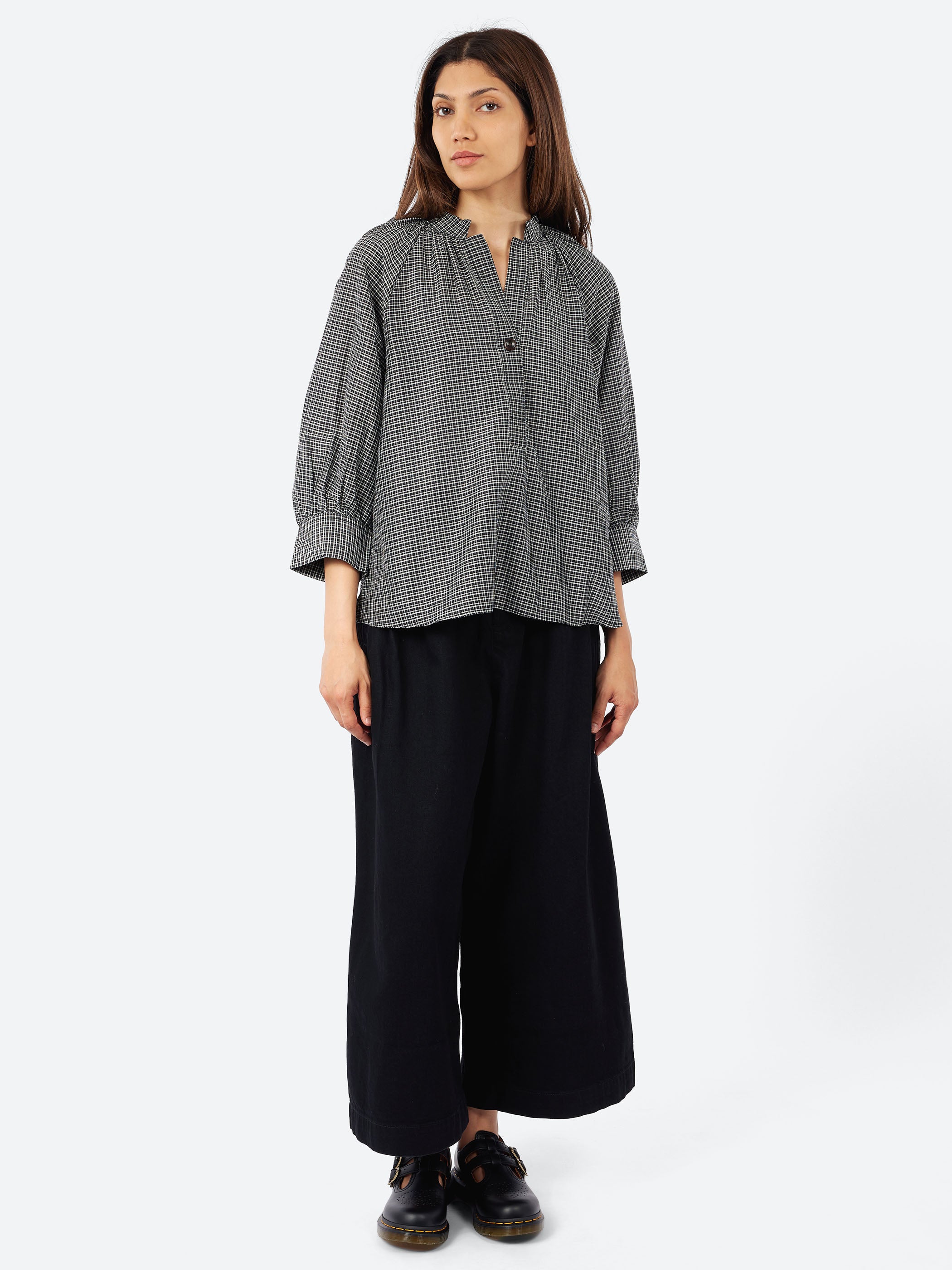 Catrin Cotton Silk Check Shirt
