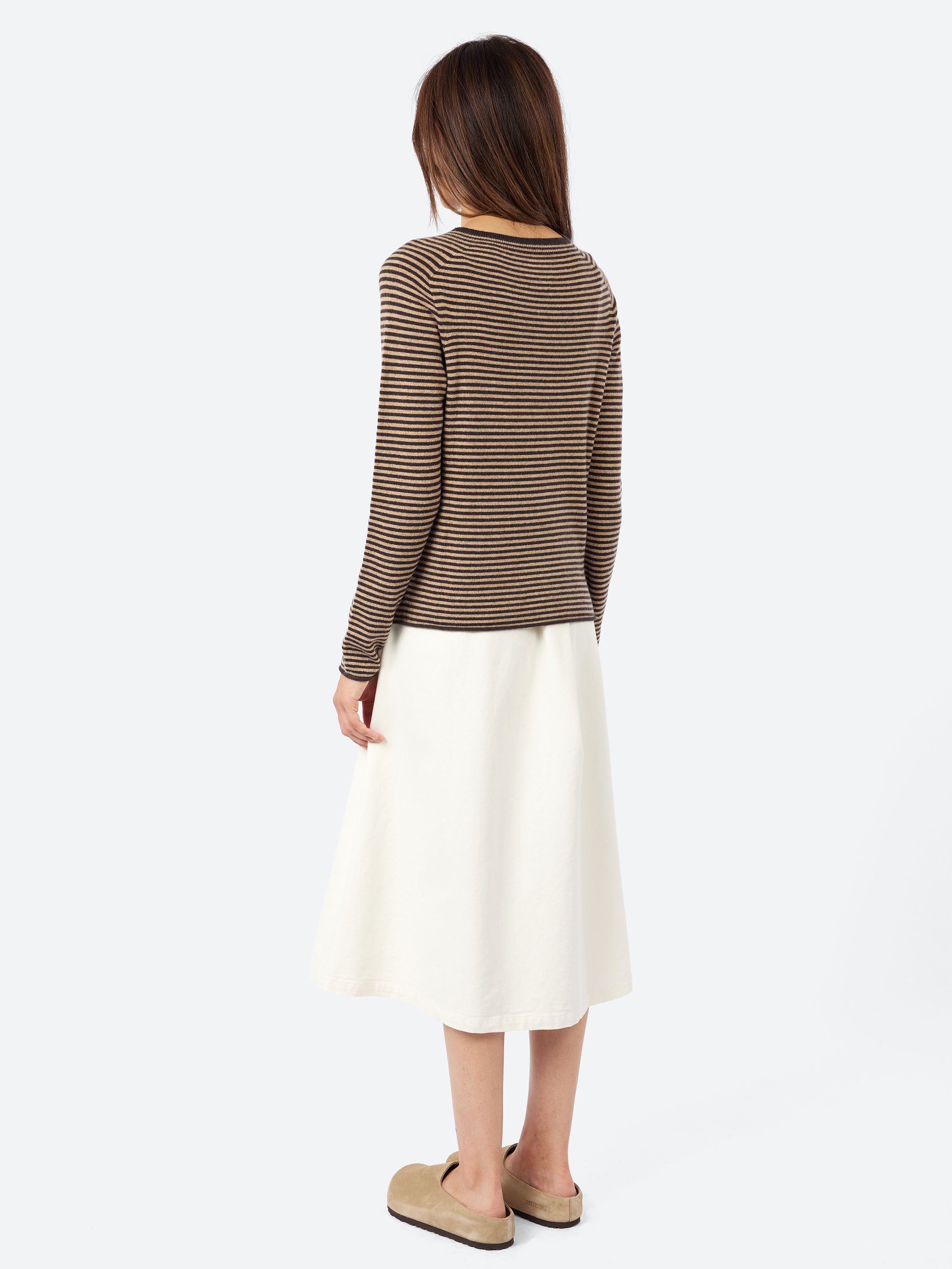 Stripe Wool Cashmere Neat Sweater