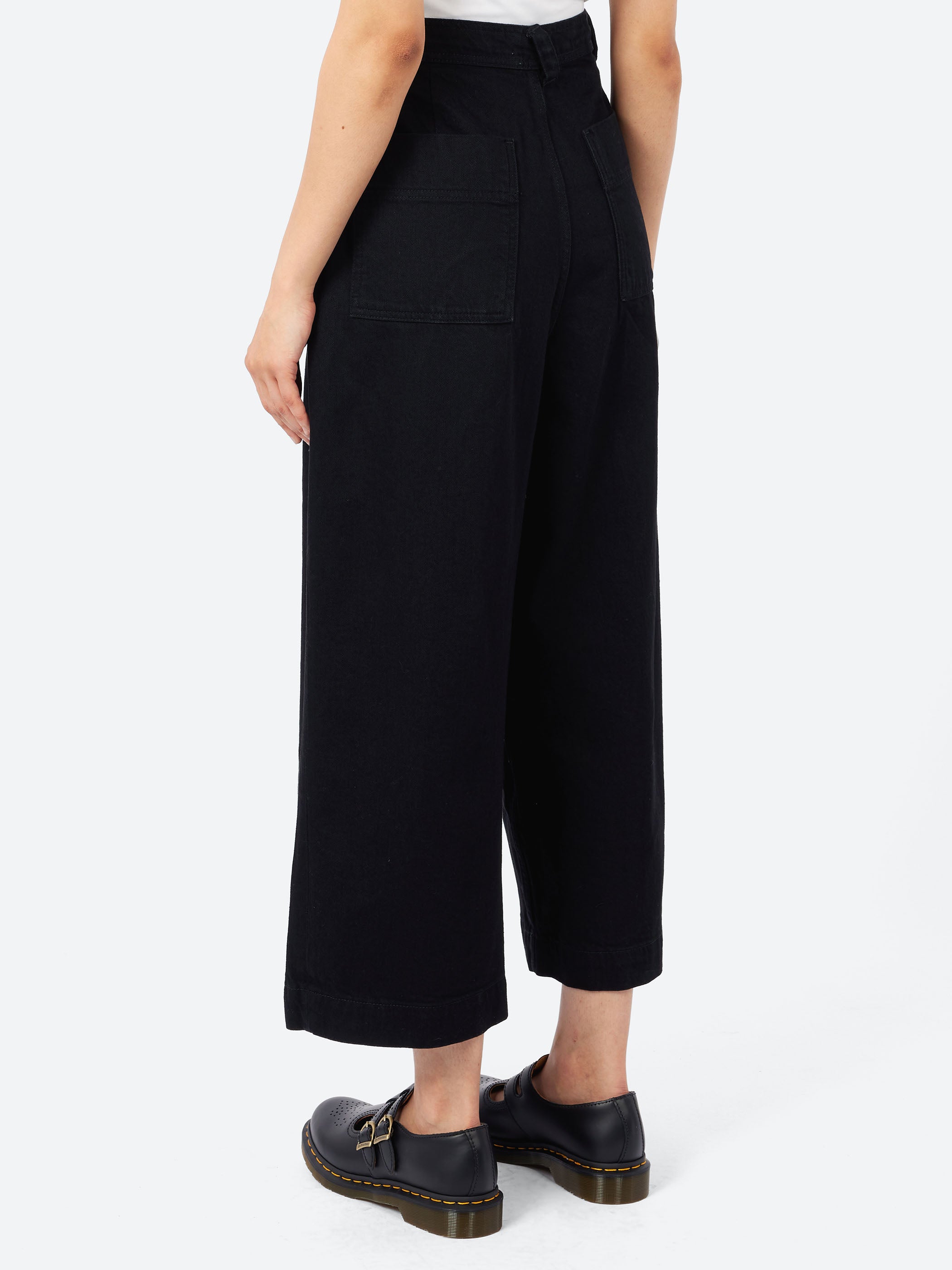 Denim Pleat Front Trousers
