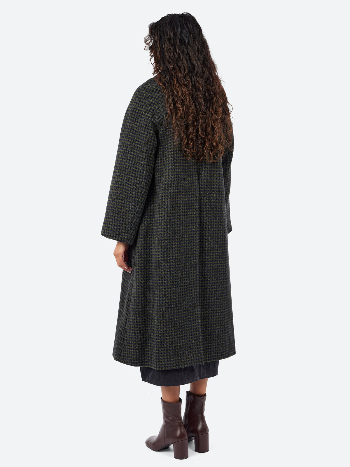 Frankie Check Wool Raglan Coat