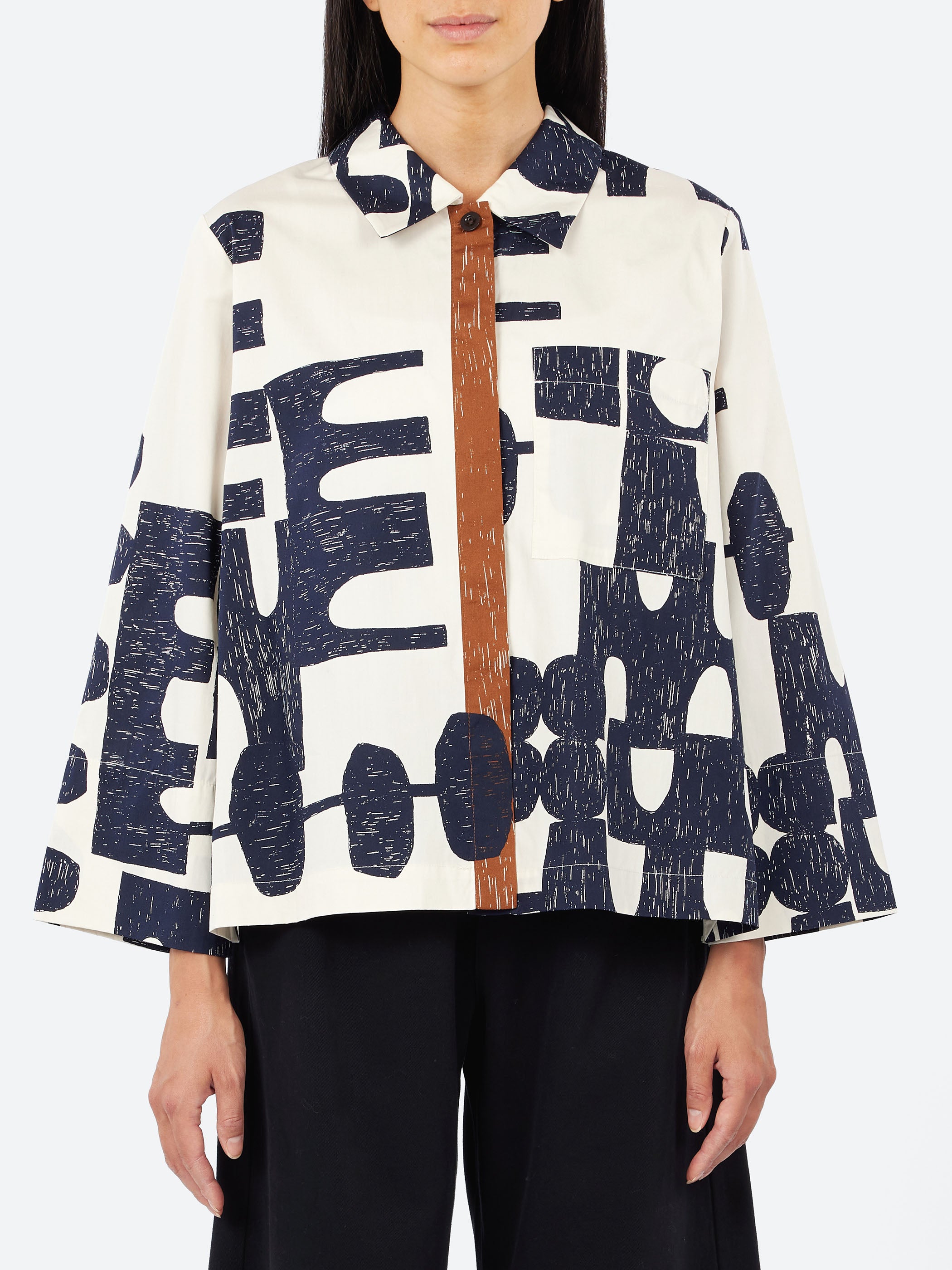 Totem Print Poplin Shirt