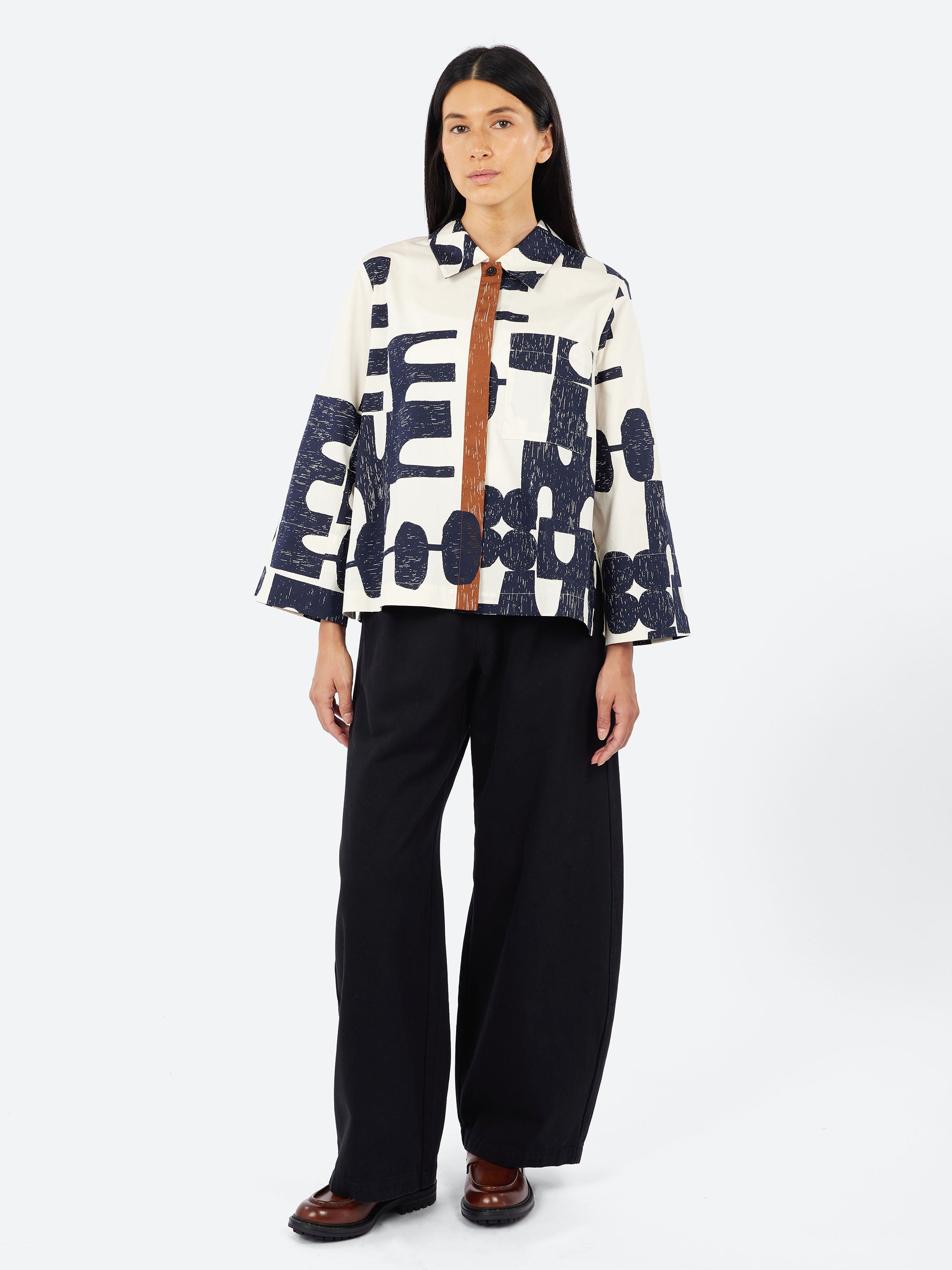Totem Print Poplin Shirt