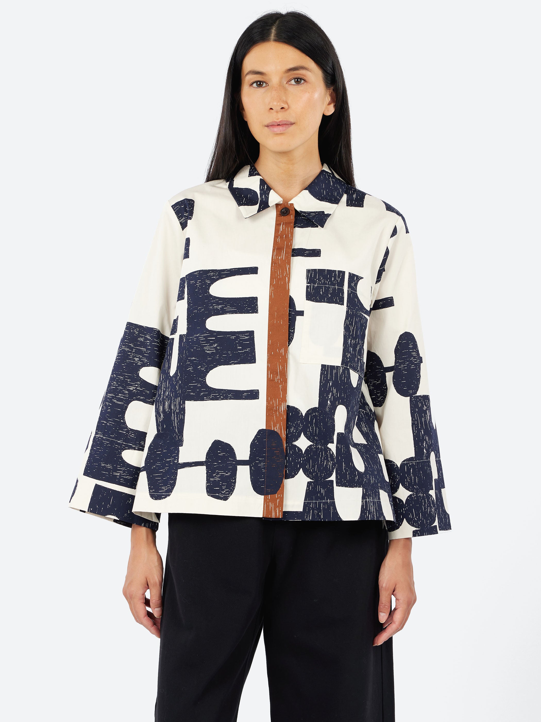 Totem Print Poplin Shirt