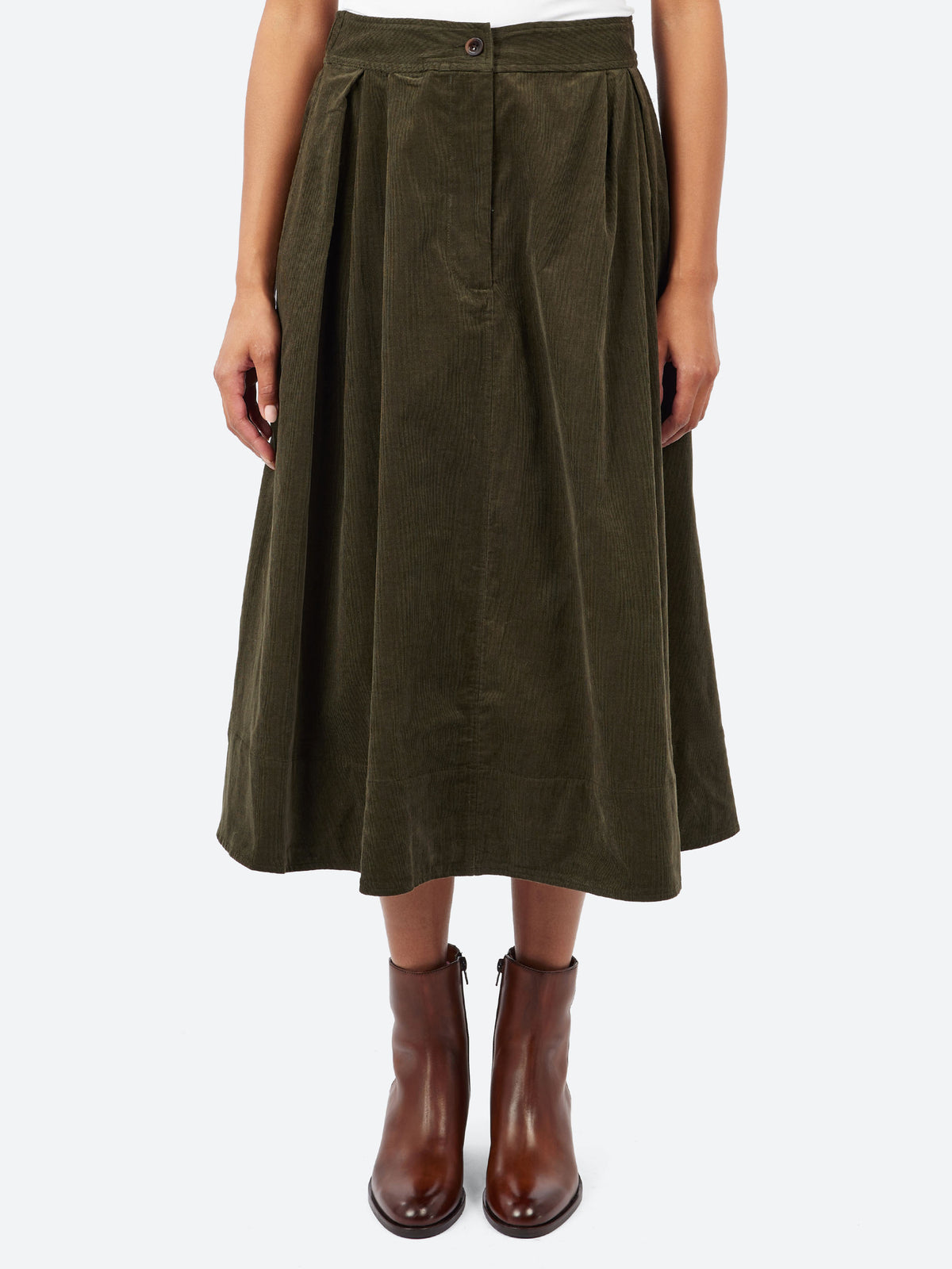 A-Line Cotton Needlecord Skirt