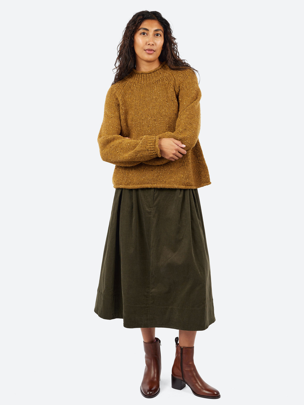 A-Line Cotton Needlecord Skirt