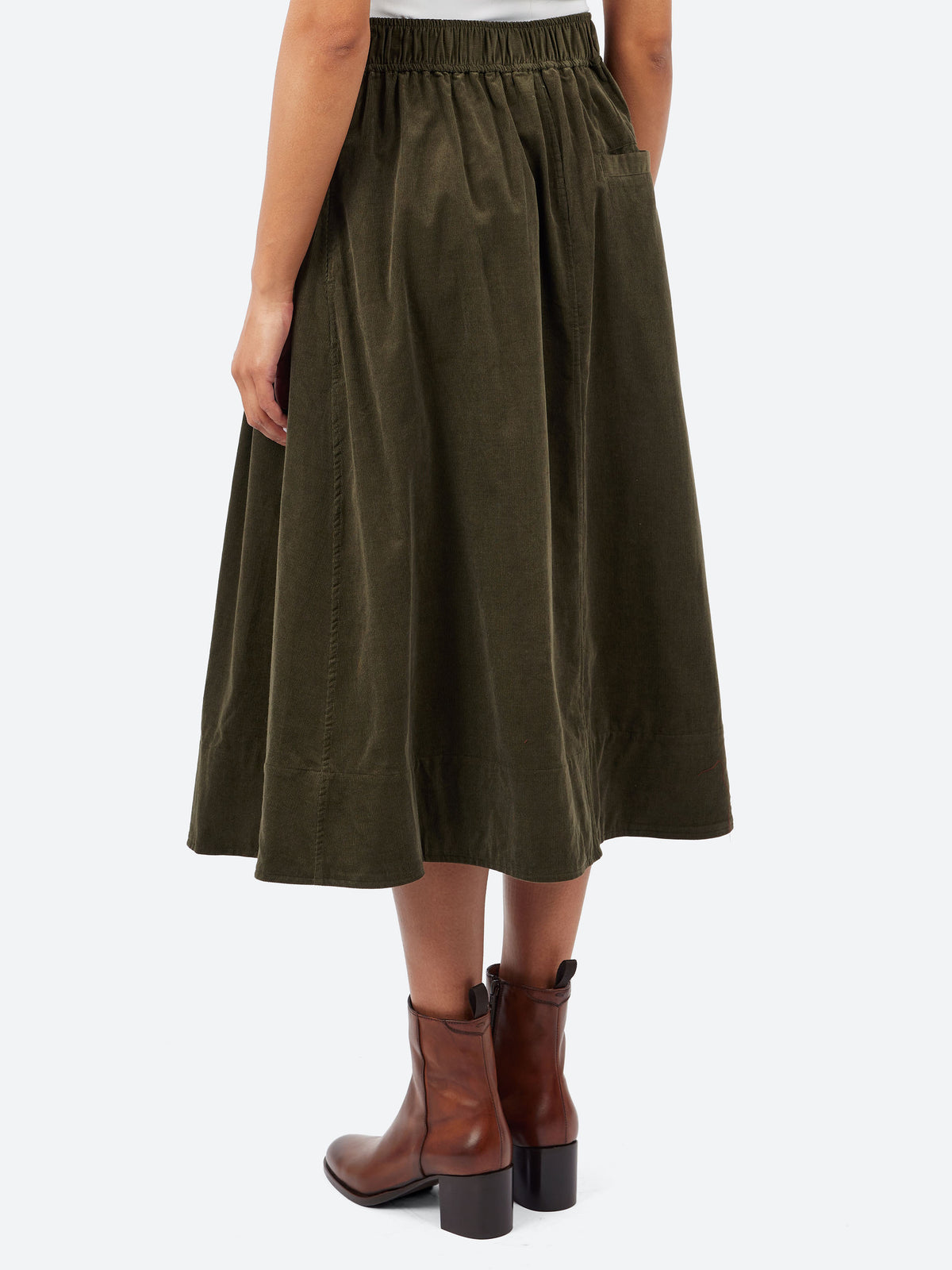 A-Line Cotton Needlecord Skirt