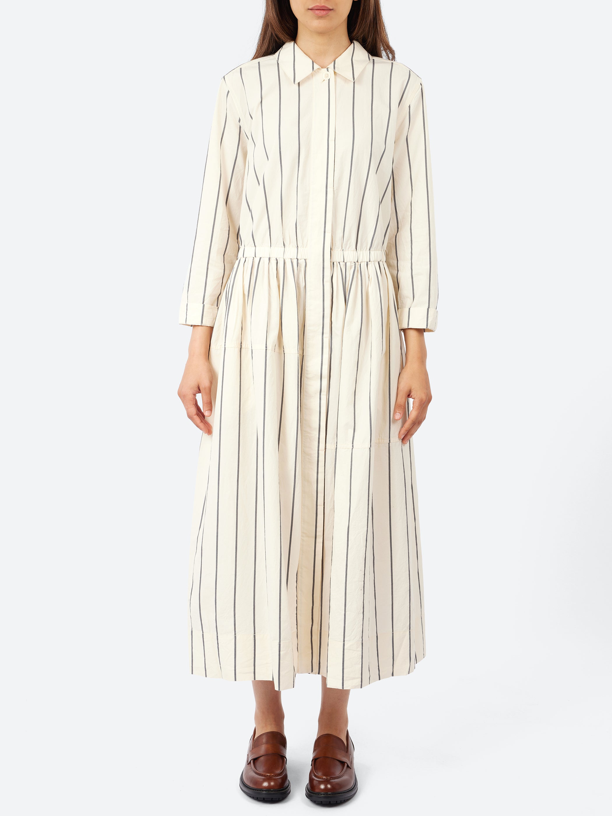 Garland Stripe Cotton Shirt Dress