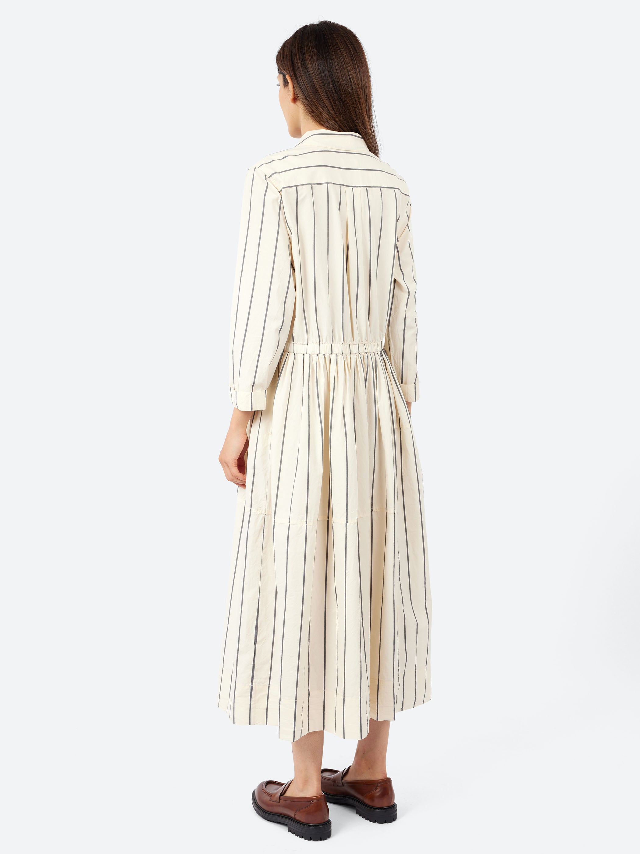 Garland Stripe Cotton Shirt Dress