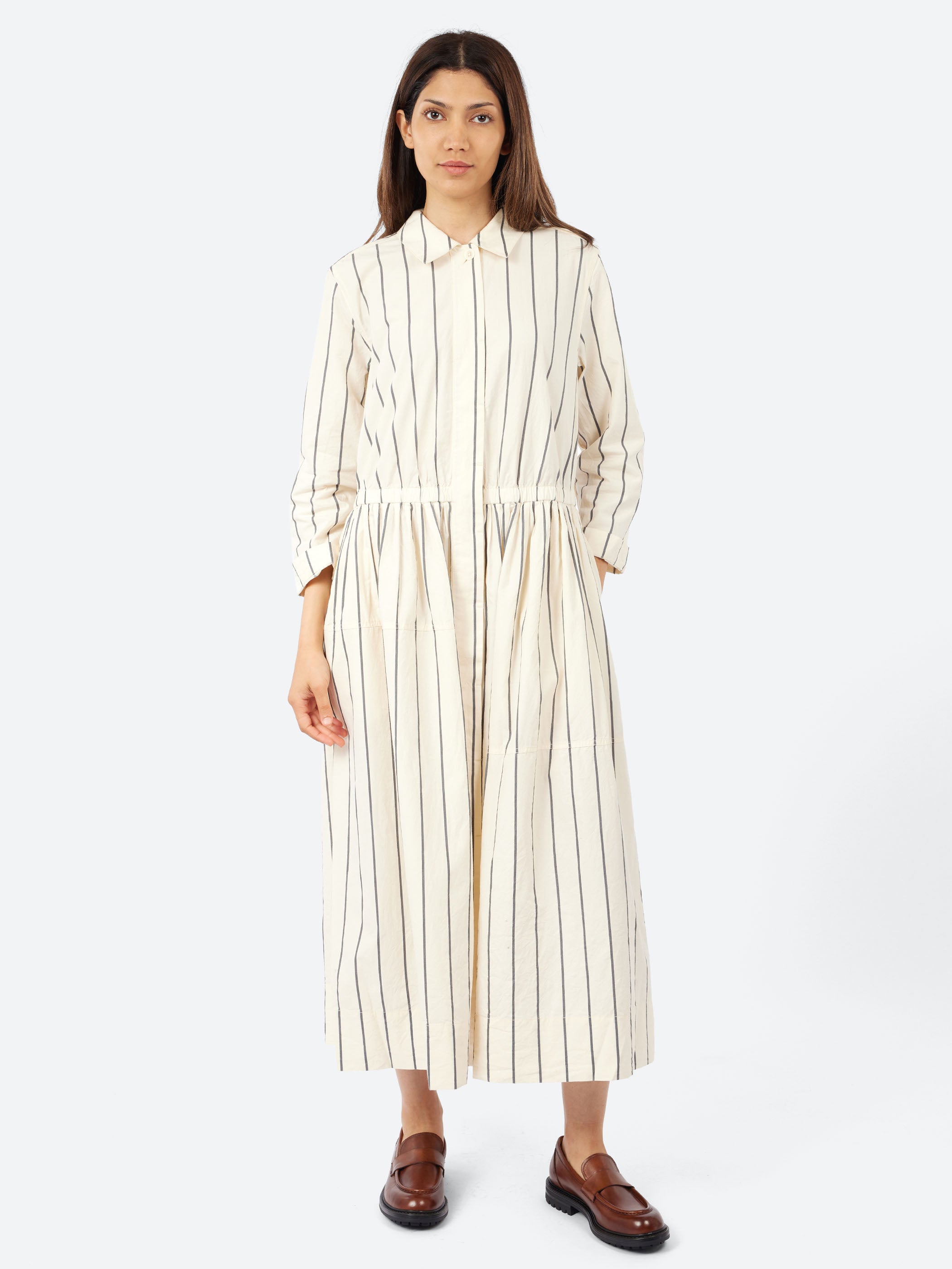 Garland Stripe Cotton Shirt Dress