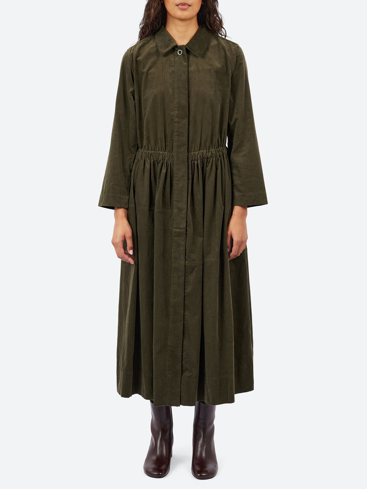 Cotton Needlecord Shirt Dress