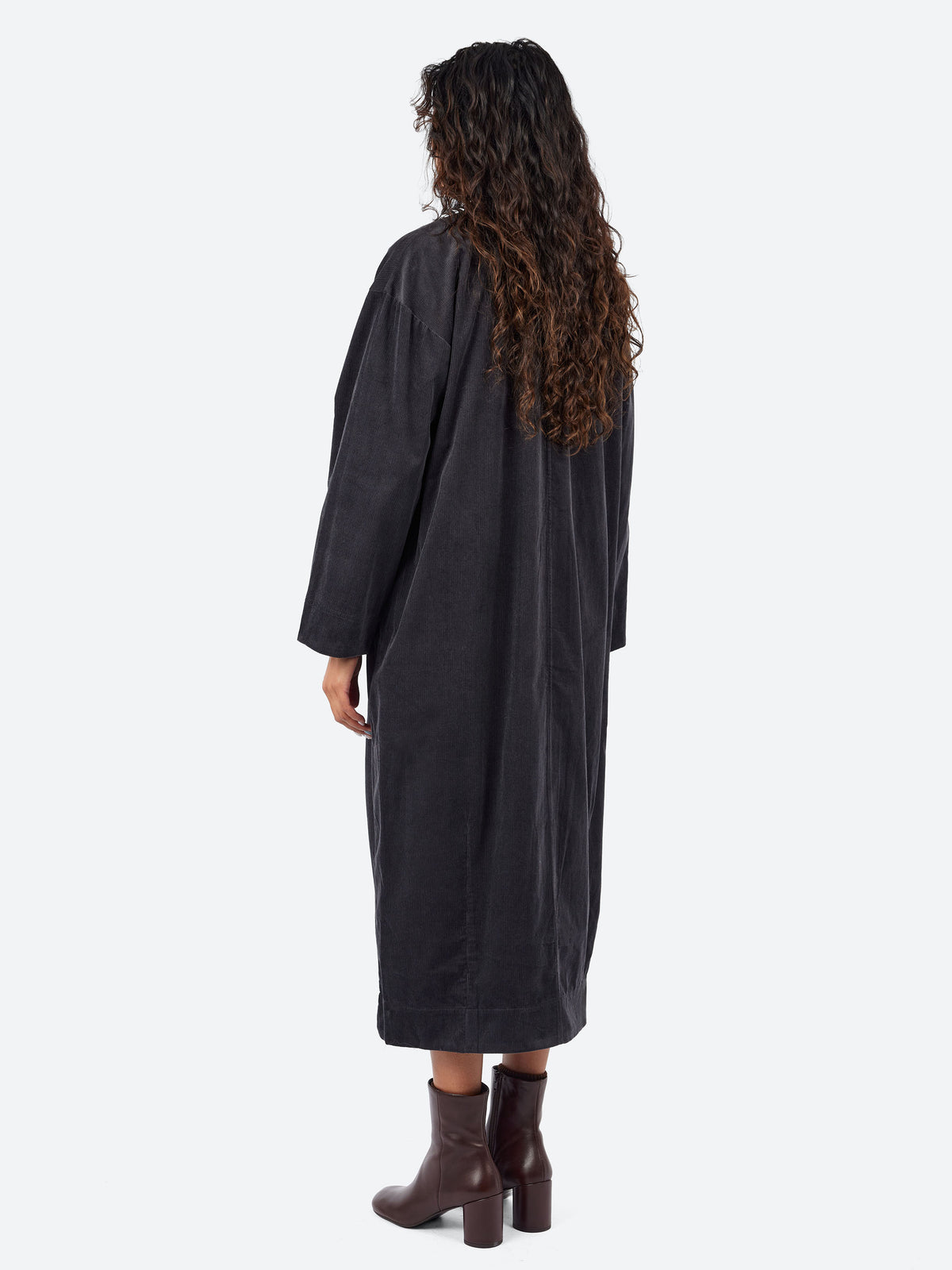 Cord Button Shirtdress