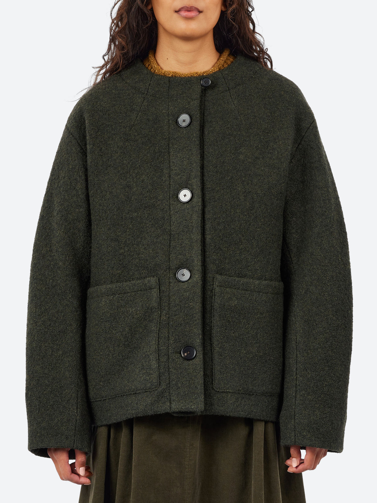 Boiled Wool Short Coat