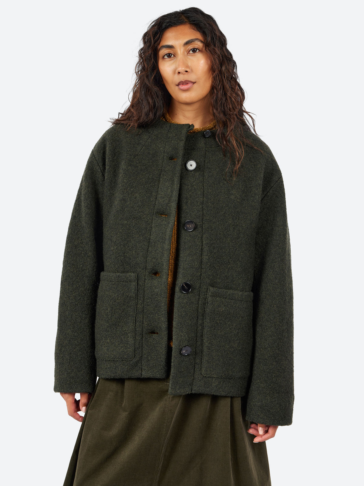Boiled Wool Short Coat