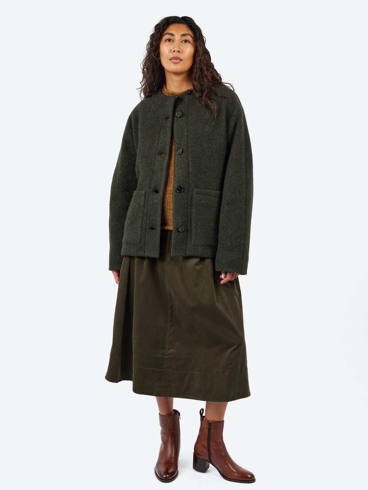 Boiled Wool Short Coat
