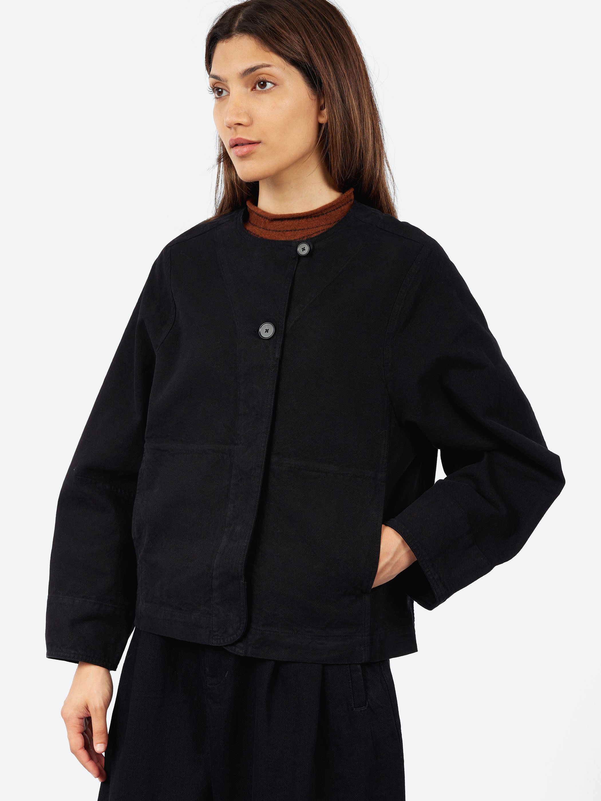Sculpted Brushed Cotton Canvas Jacket