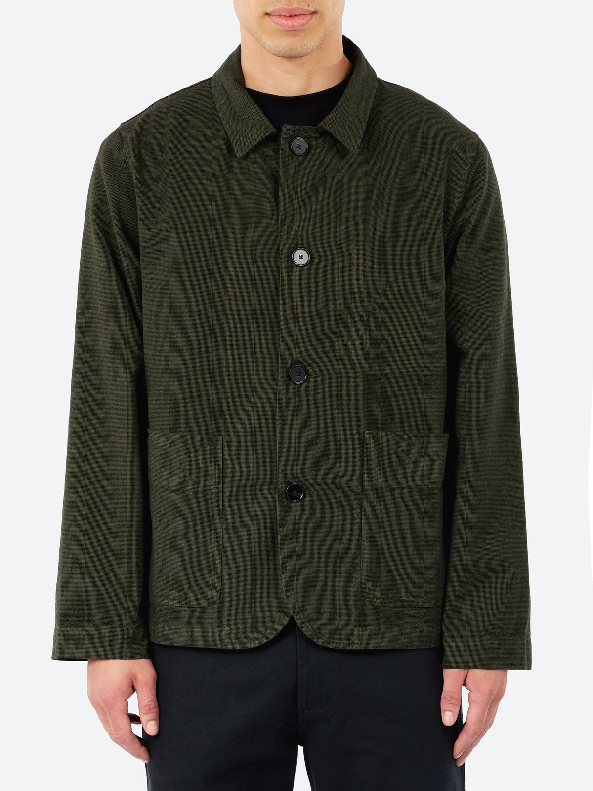 Unstructured Overdyed Micro Houndstooth Jacket
