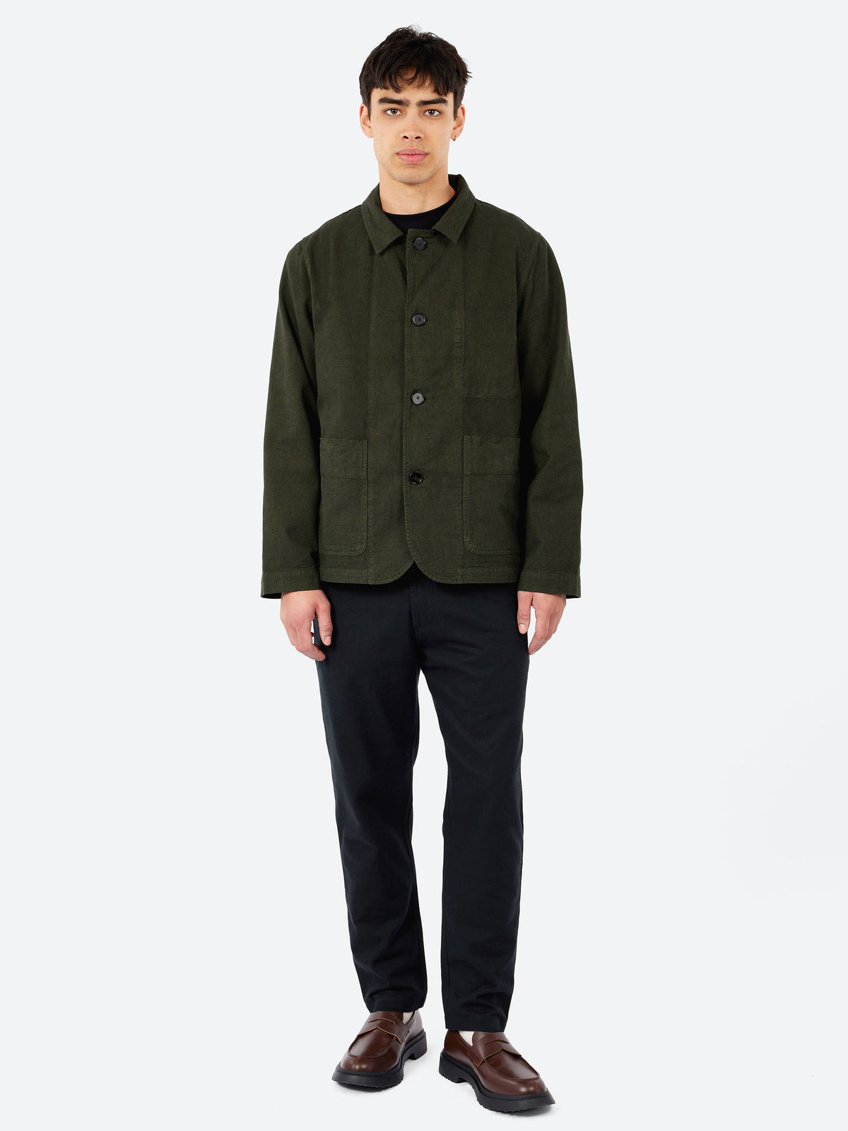 Unstructured Overdyed Micro Houndstooth Jacket