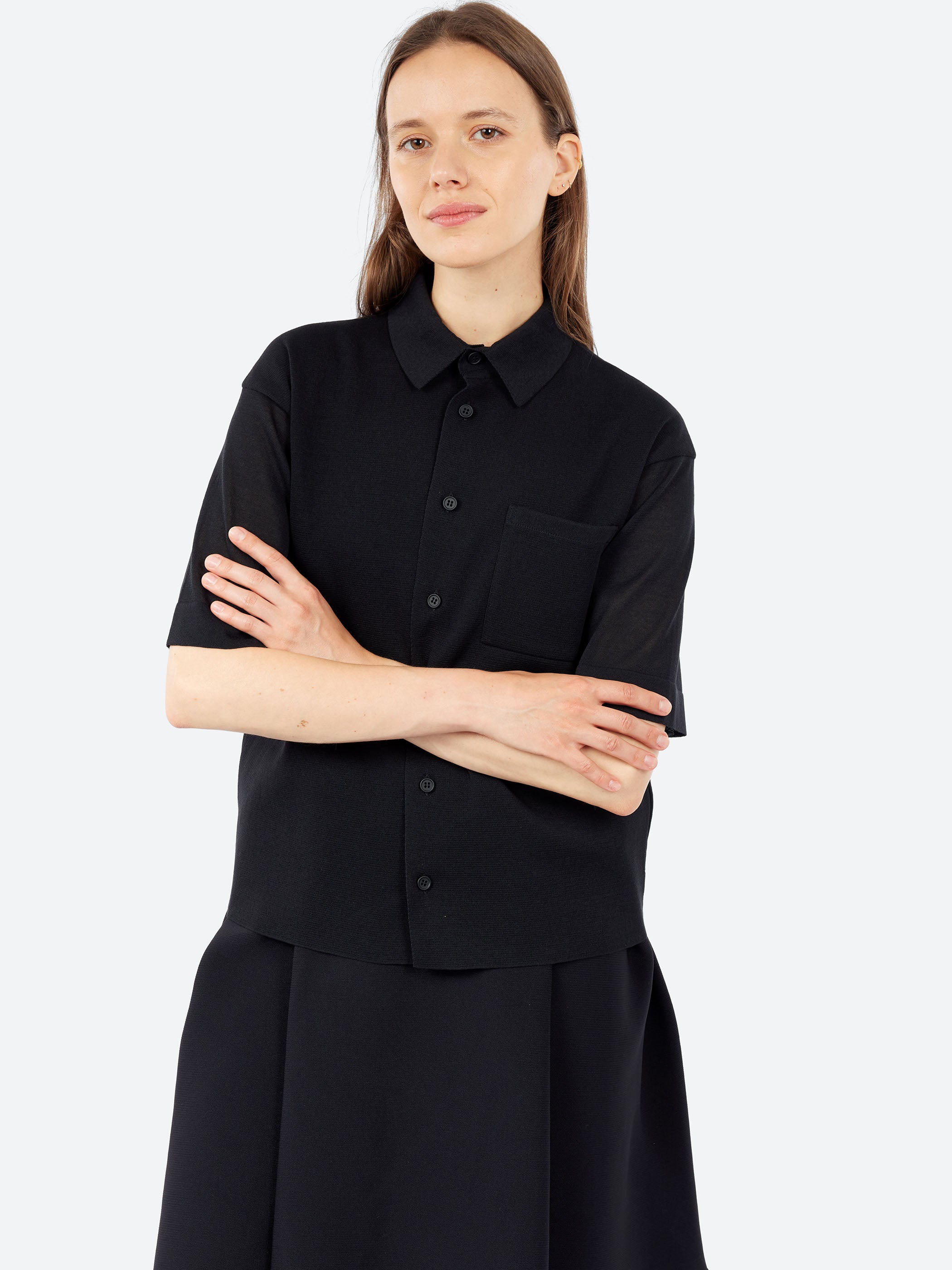 CFCL - TC Milan Short Sleeve Shirt in Black – gravitypope
