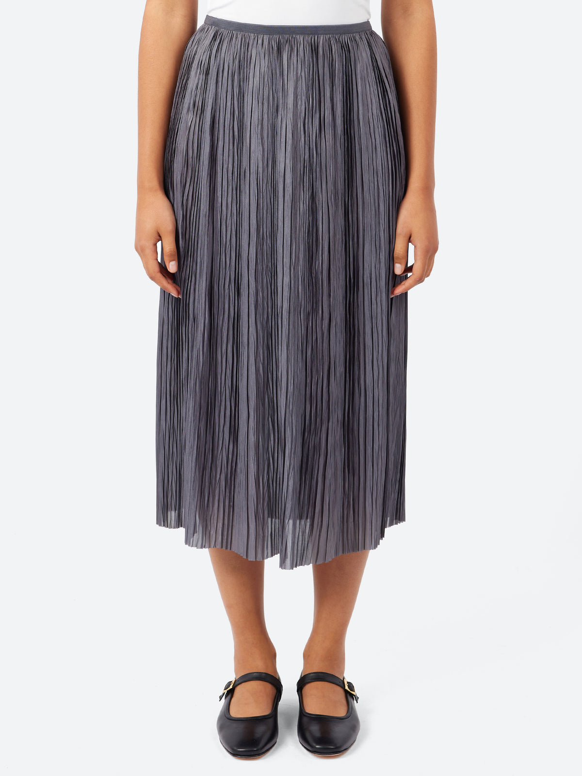 Plissé Midi Skirt