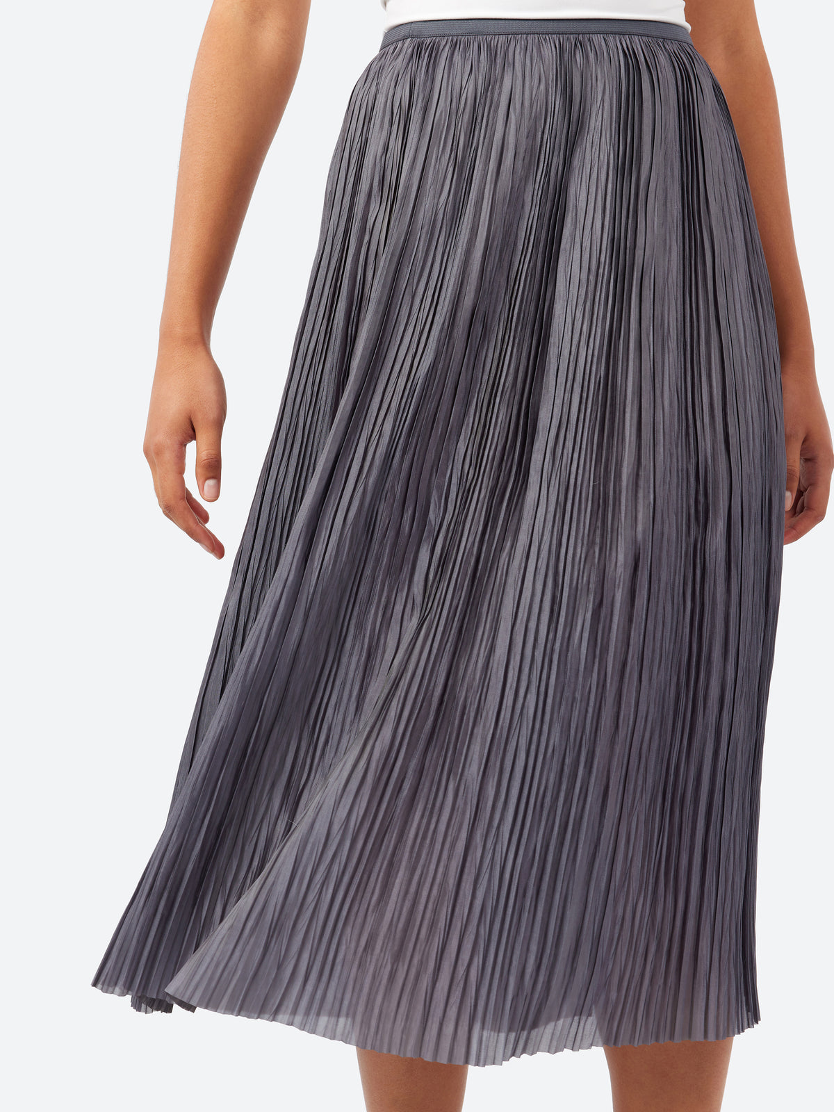 Plissé Midi Skirt