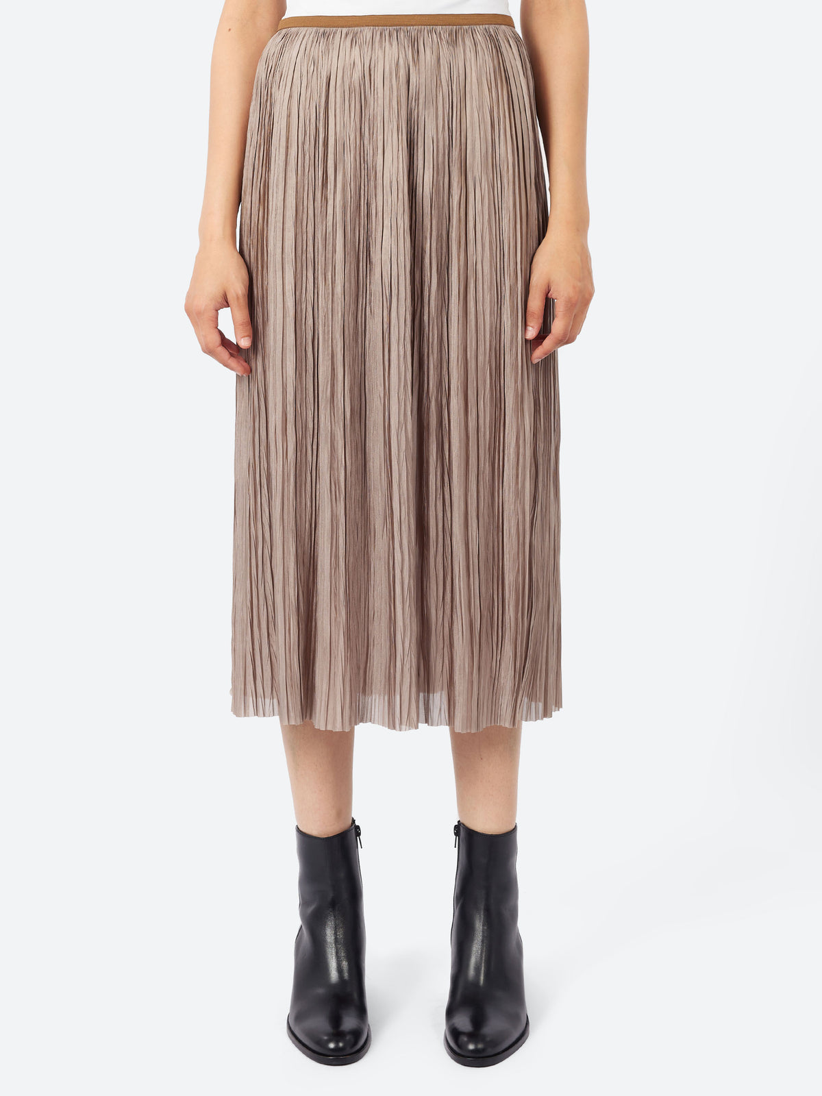 Plissé Midi Skirt