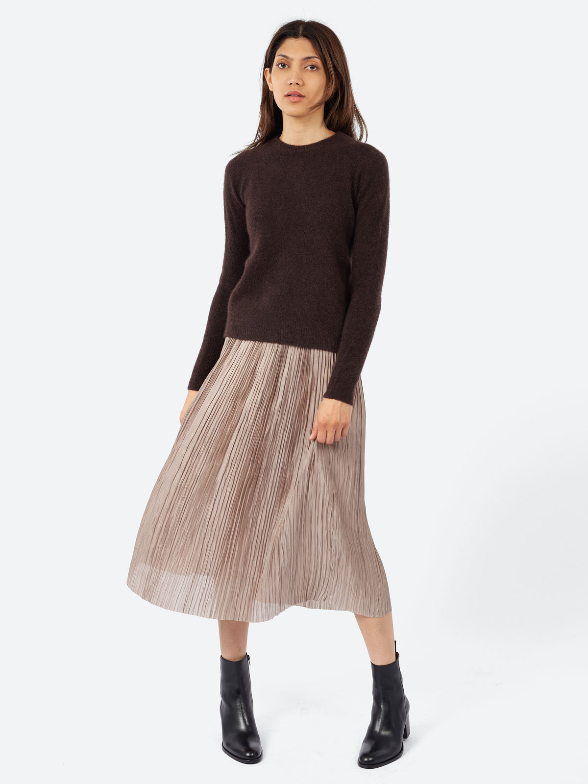 Plissé Midi Skirt