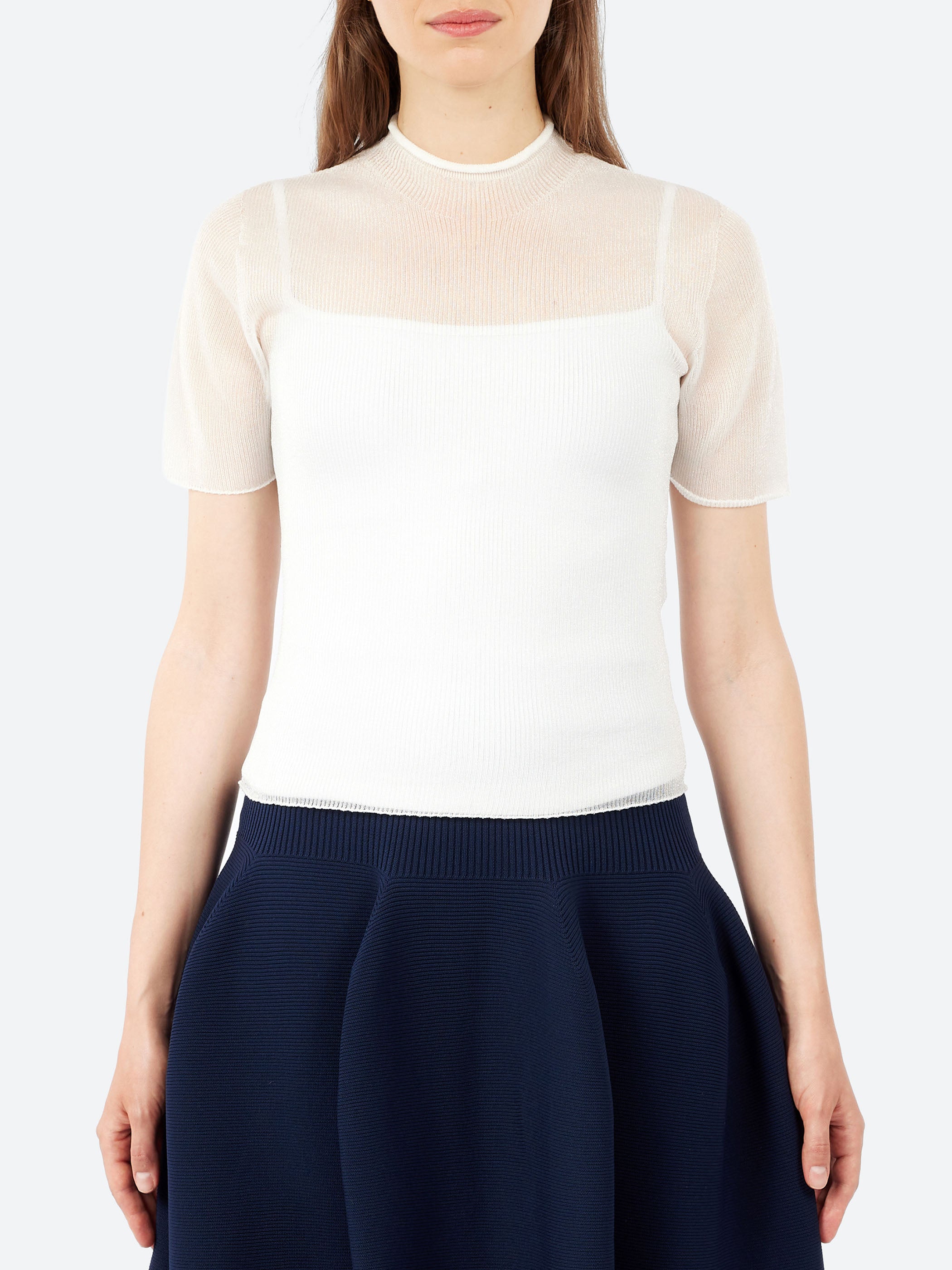 Portrait Lucent Short Sleeve Top