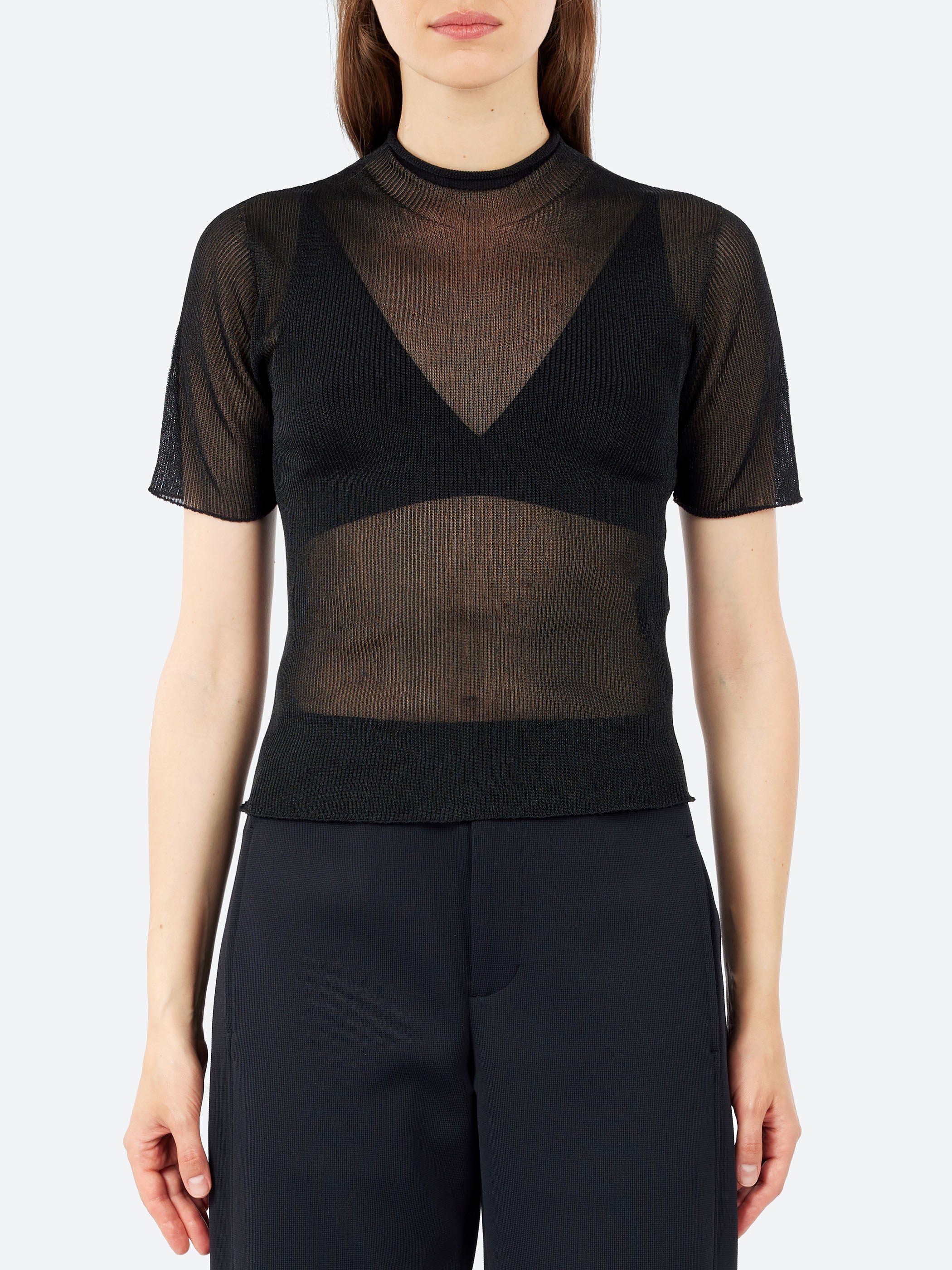 CFCL - Portrait Lucent Short Sleeve Top in Black – gravitypope