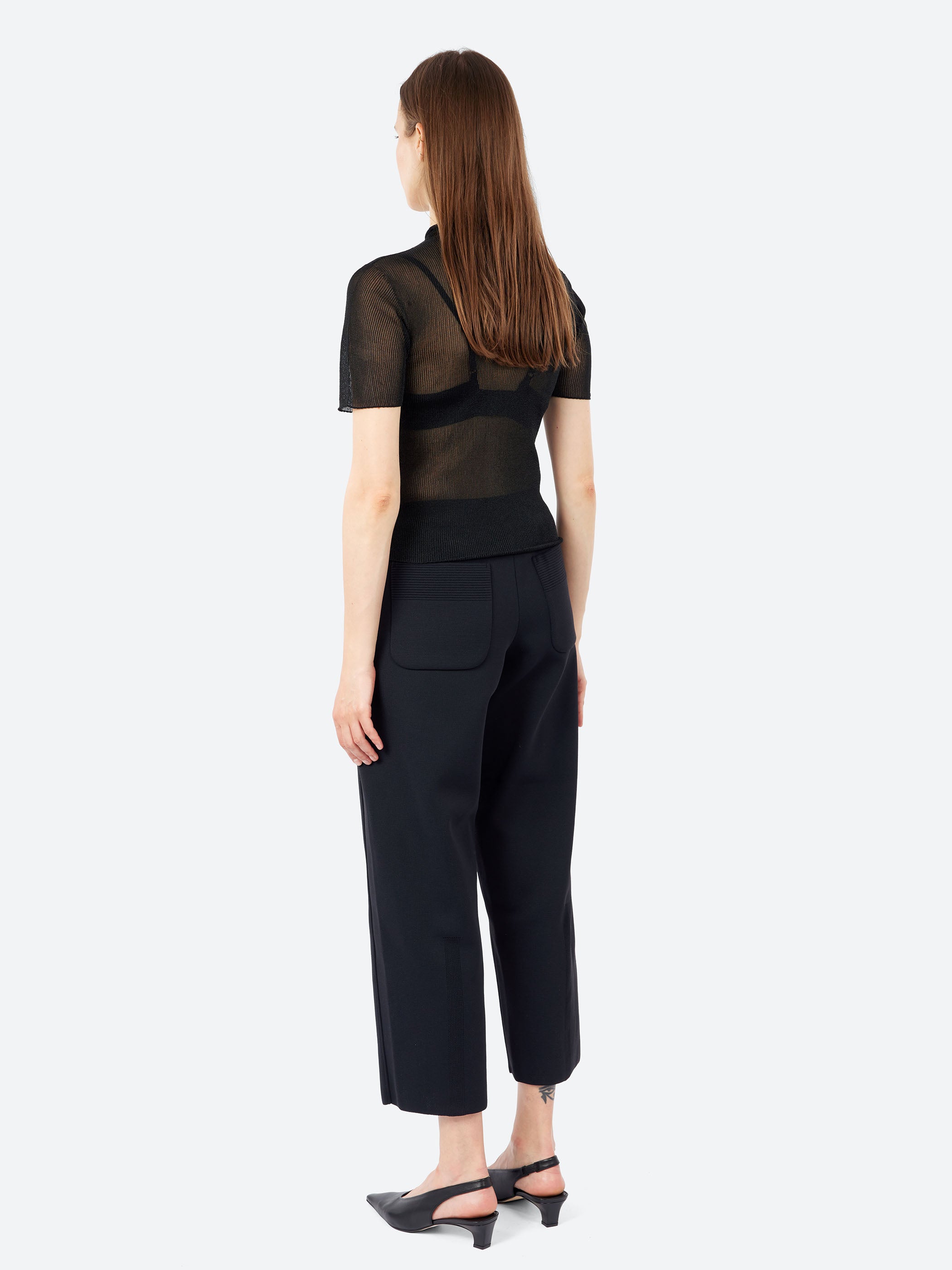 CFCL - Portrait Lucent Short Sleeve Top in Black – gravitypope
