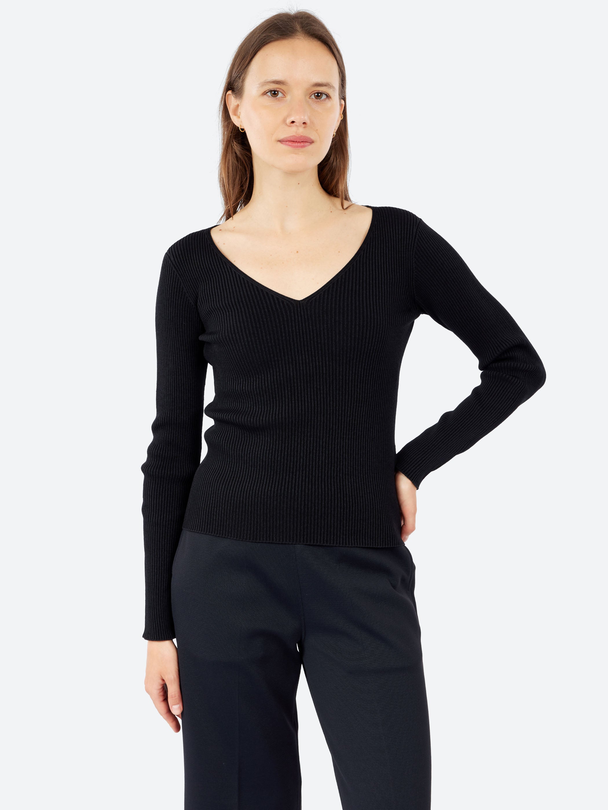 Portrait V-Neck Long Sleeve
