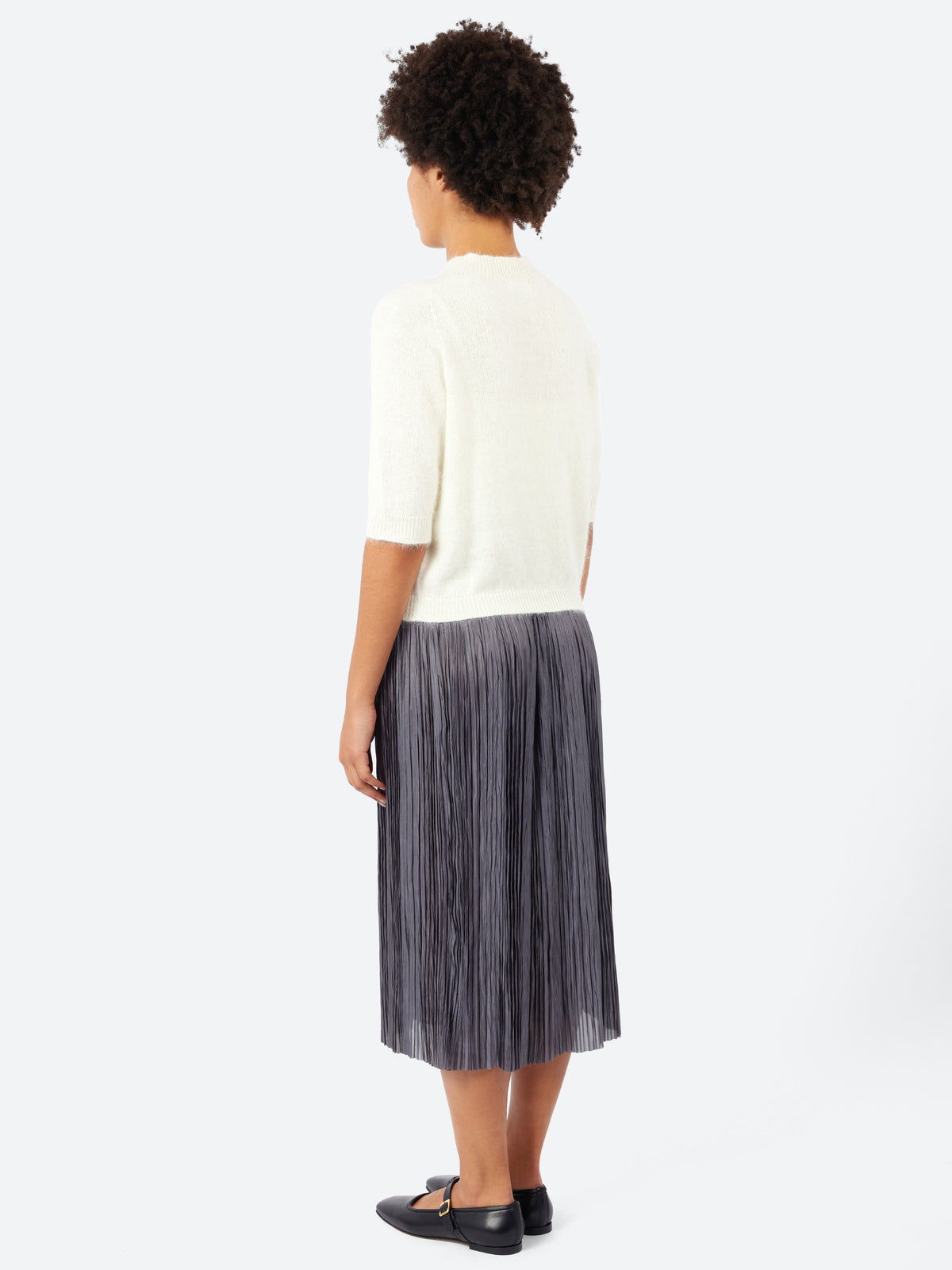 Short-Sleeve Angora Sweater