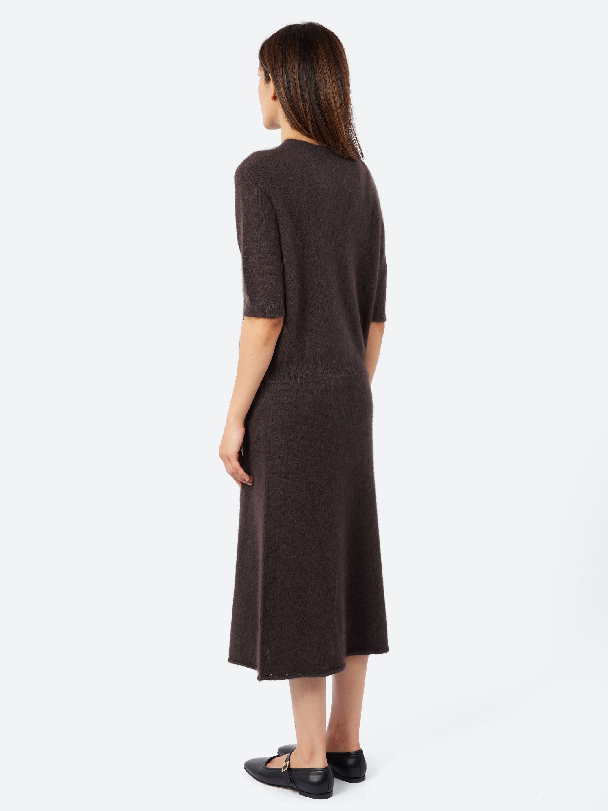 Short-Sleeve Angora Sweater