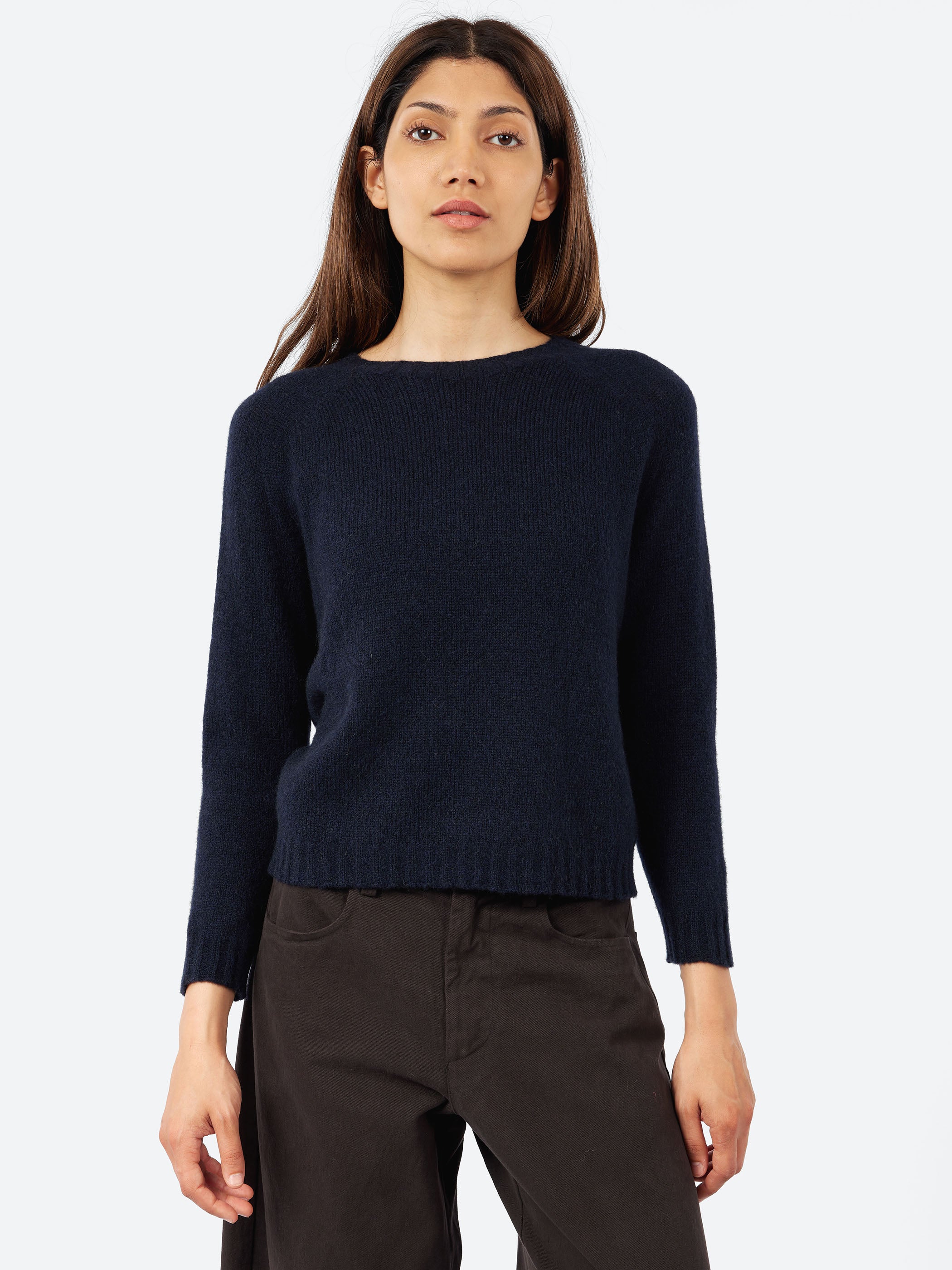 Three-Quarter Sleeve Wool and Camel Sweater