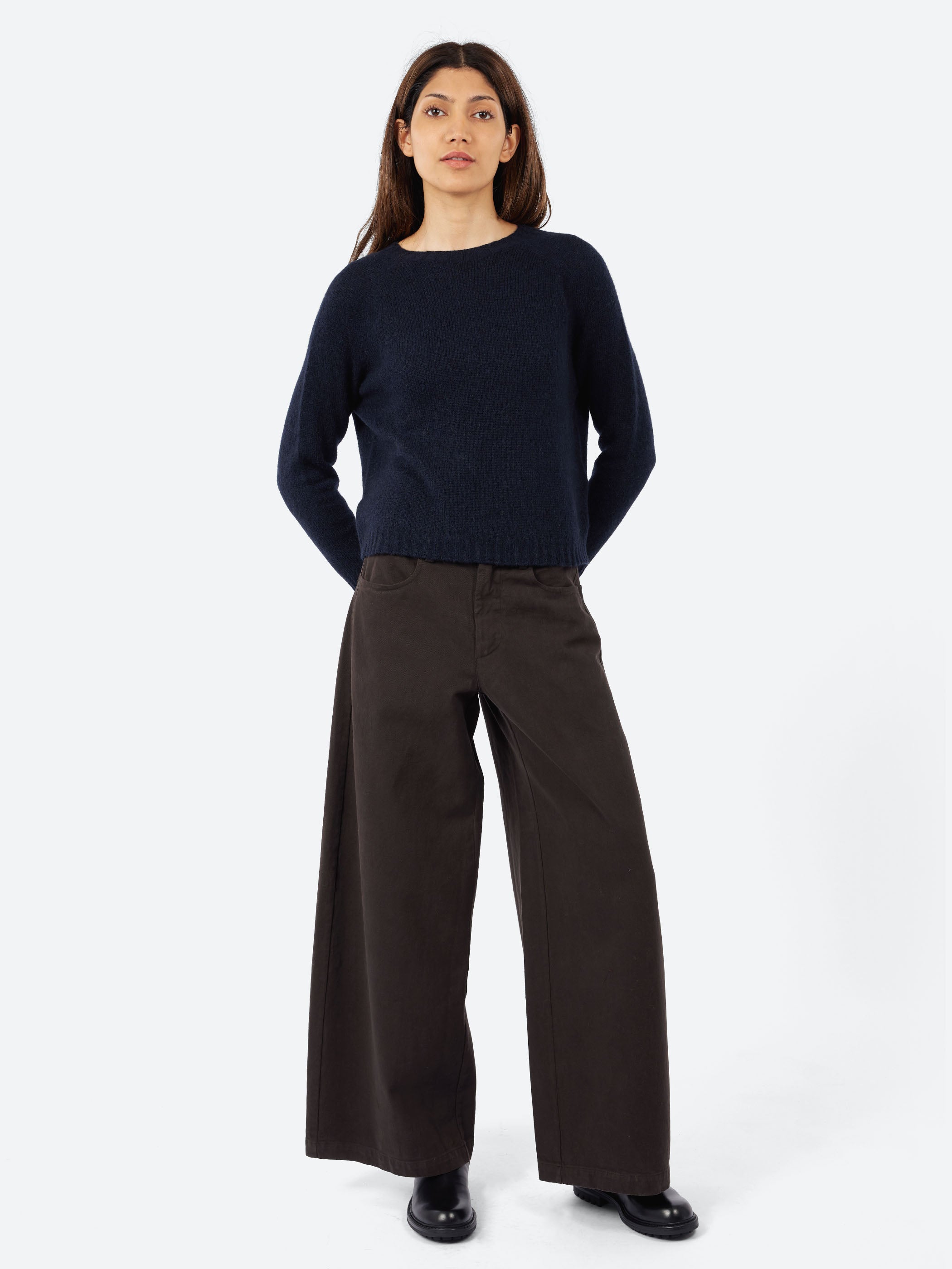 Three-Quarter Sleeve Wool and Camel Sweater