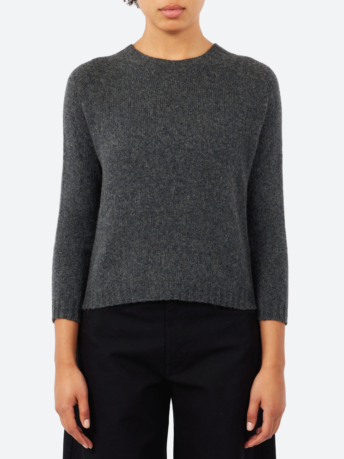 Three-Quarter Sleeve Wool and Camel Sweater