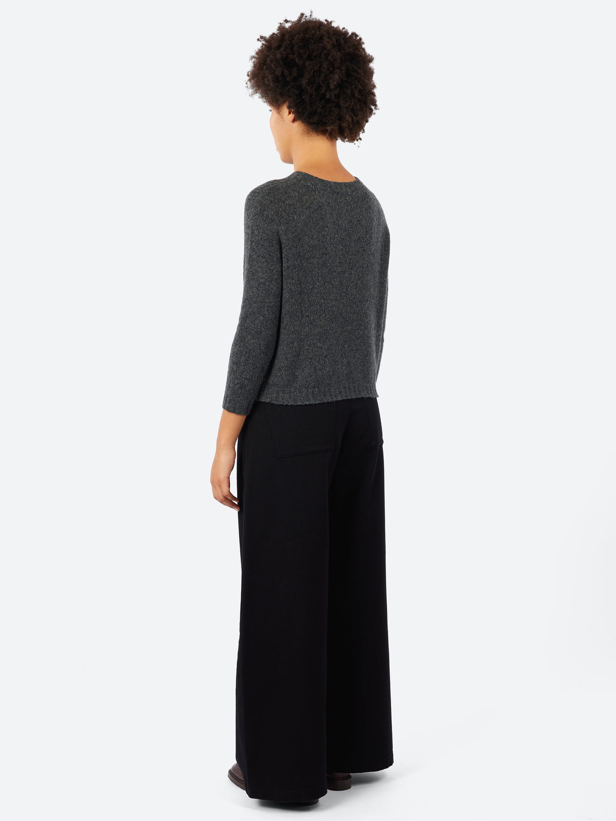 Three-Quarter Sleeve Wool and Camel Sweater