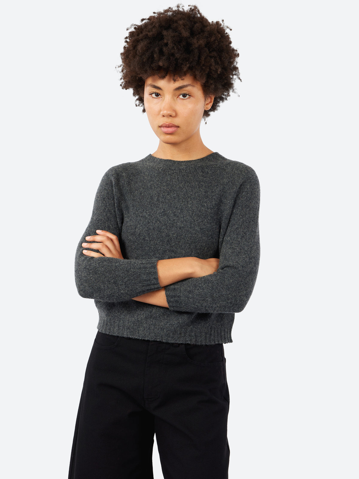 Three-Quarter Sleeve Wool and Camel Sweater