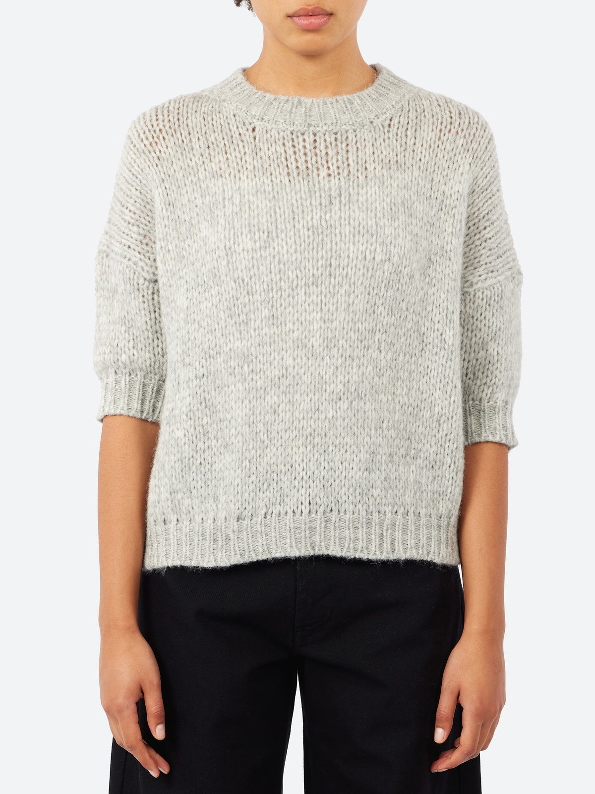 Three-Quarter Sleeve Baby Alpaca Sweater