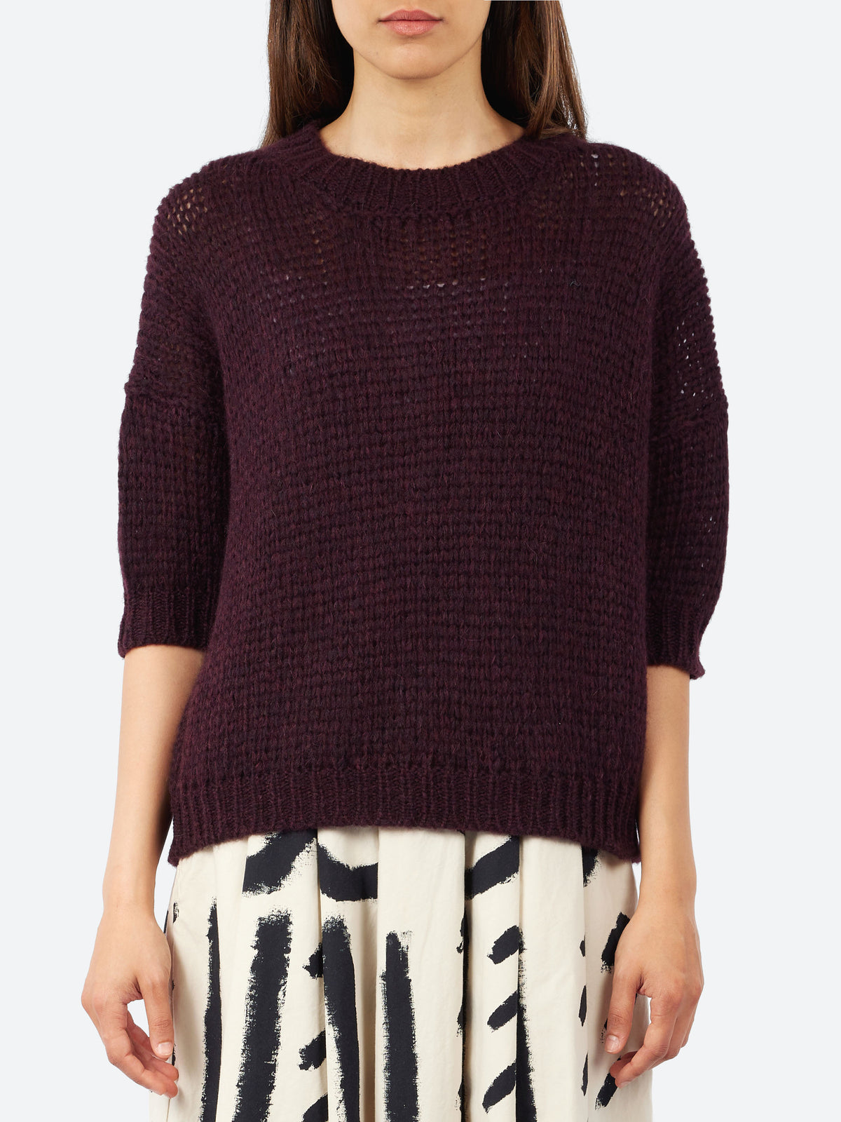 Three-Quarter Sleeve Baby Alpaca Sweater