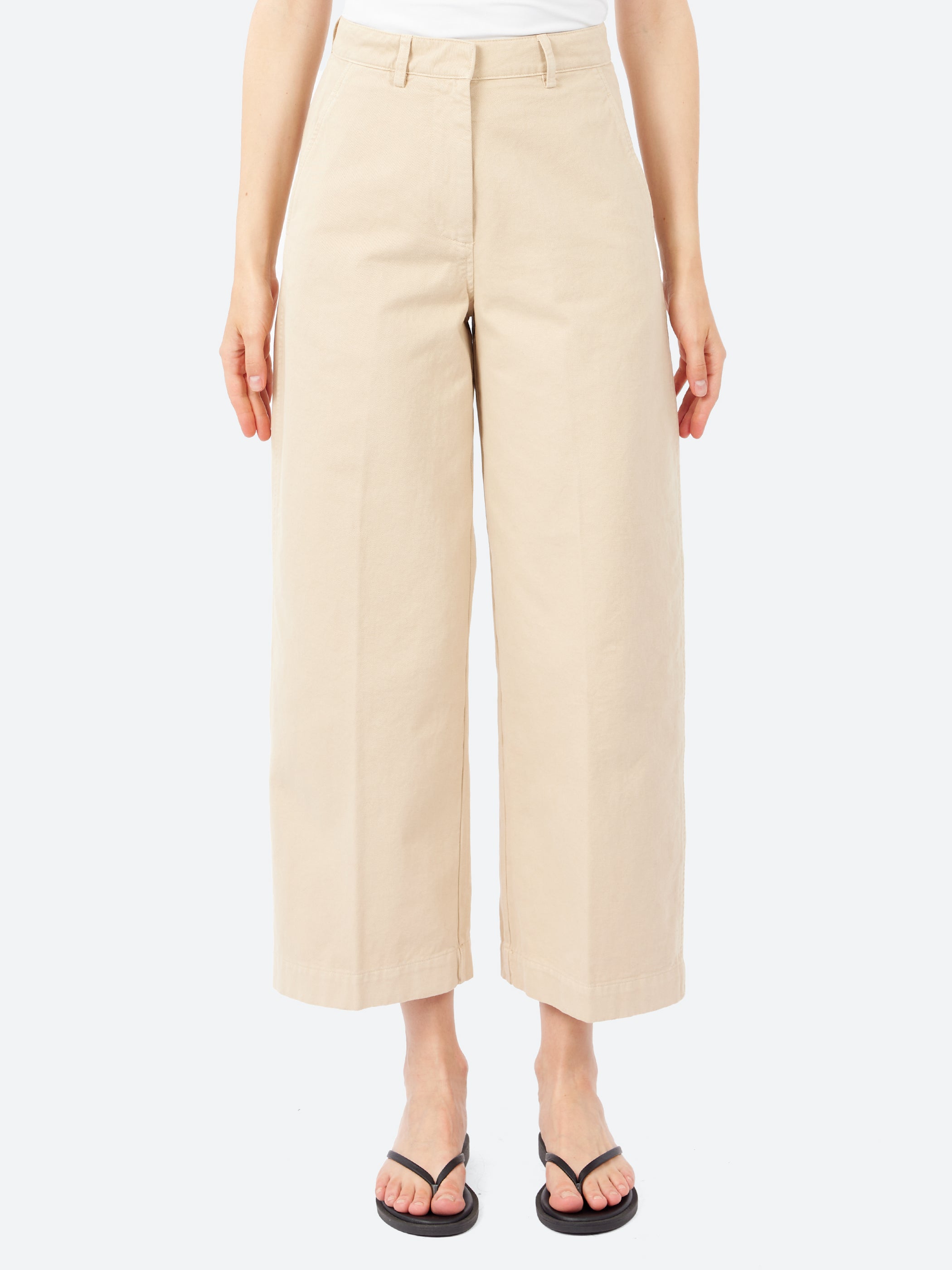 Barrel Leg Brushed Cotton Drill Trousers