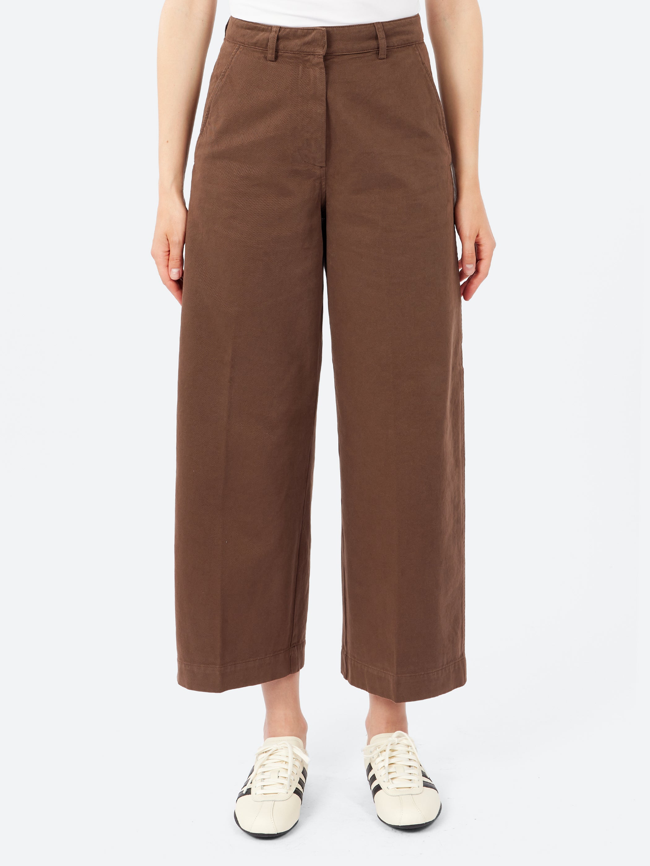 Barrel Leg Brushed Cotton Drill Trousers