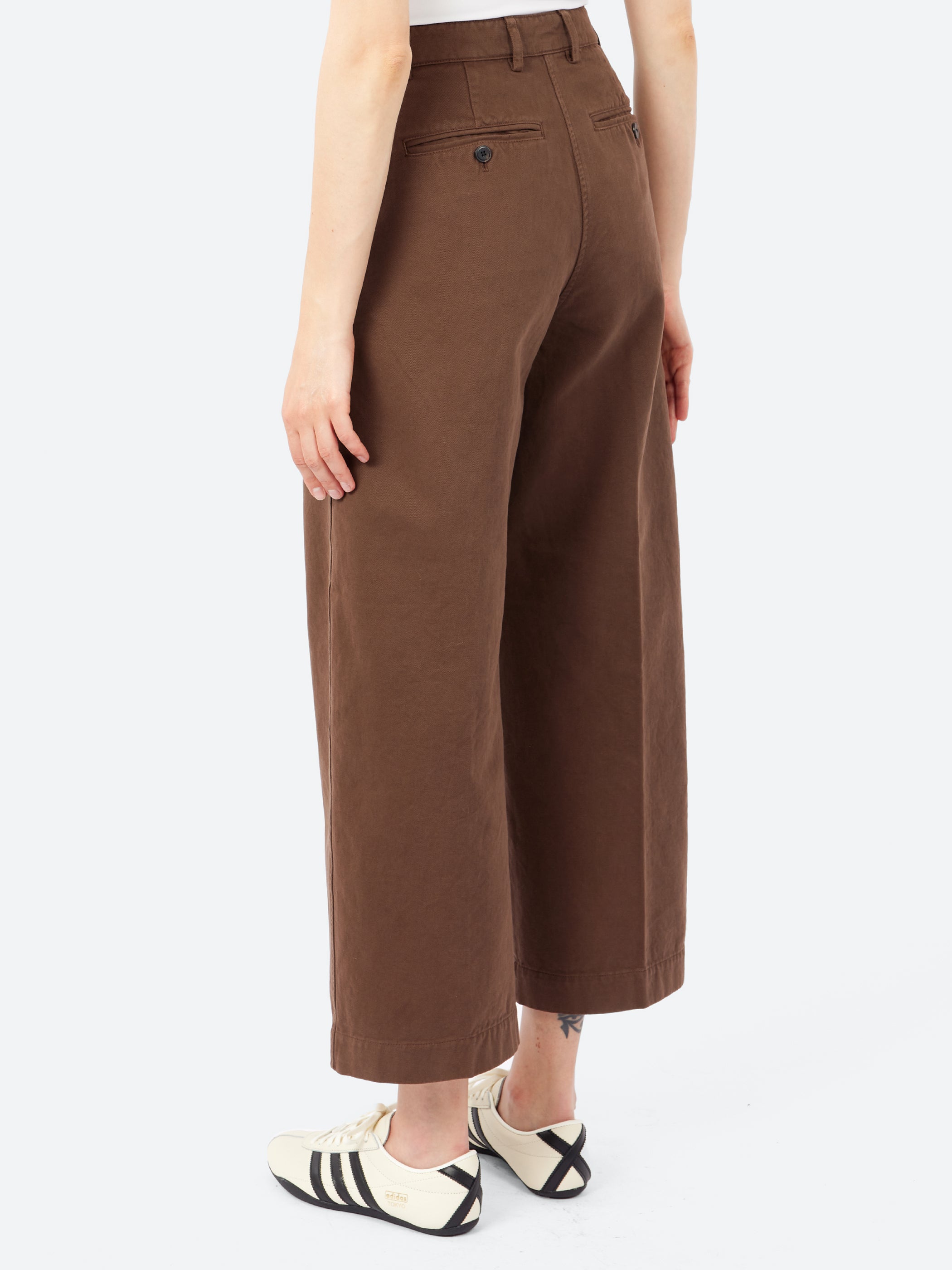 Barrel Leg Brushed Cotton Drill Trousers